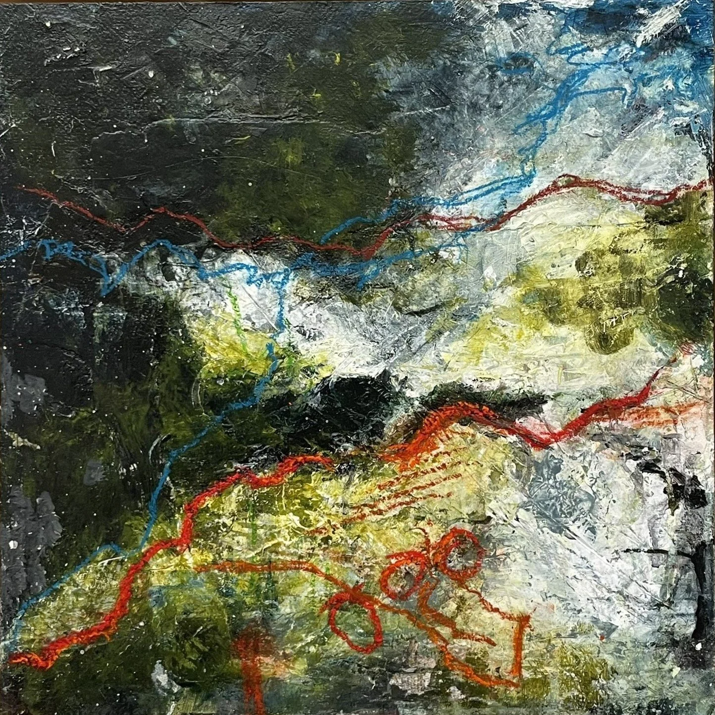 Flight to the Wilderness
Acrylic Mixed Media on Panel
12" x 12"