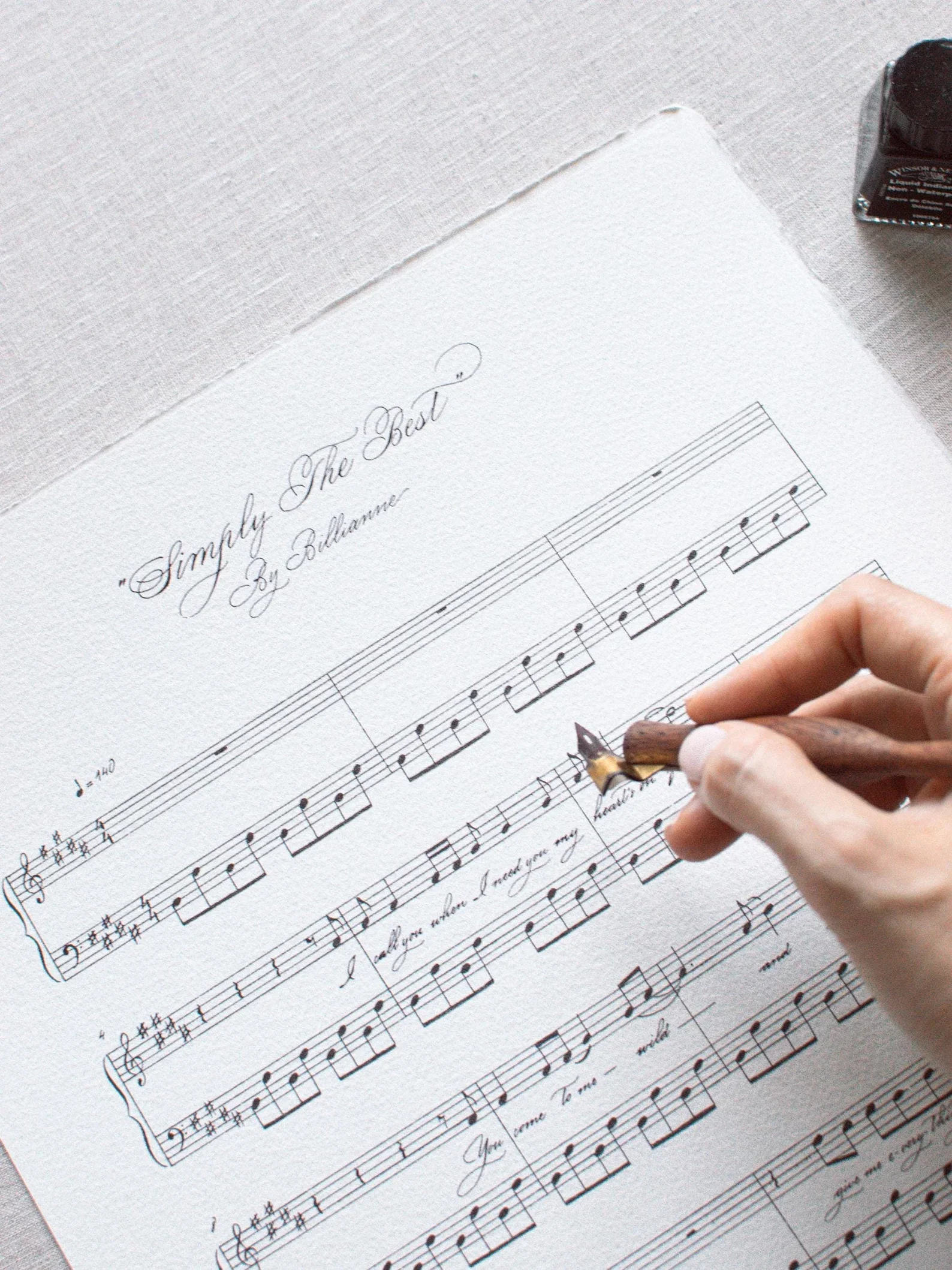 Hand-lettered sheet music commissioned by Studio McGee for a private music room