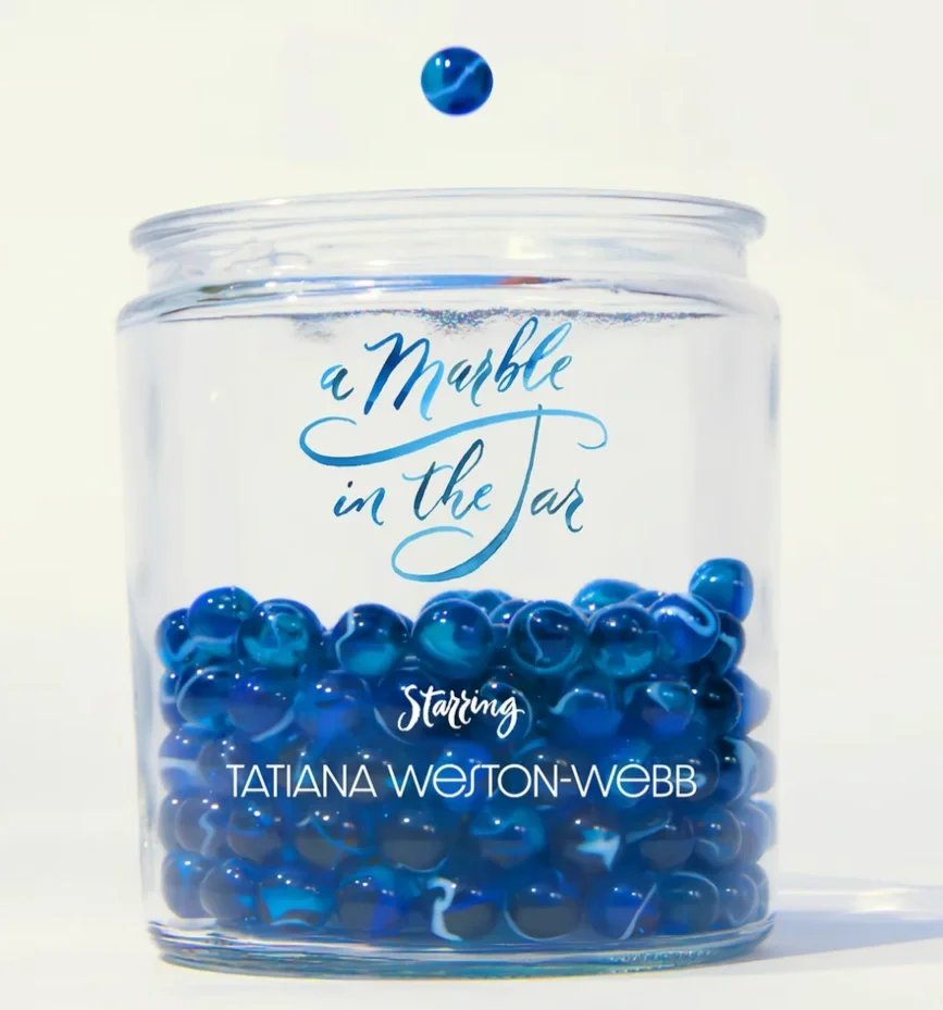 Watercolor title lettering for A Marble in the Jar documentary