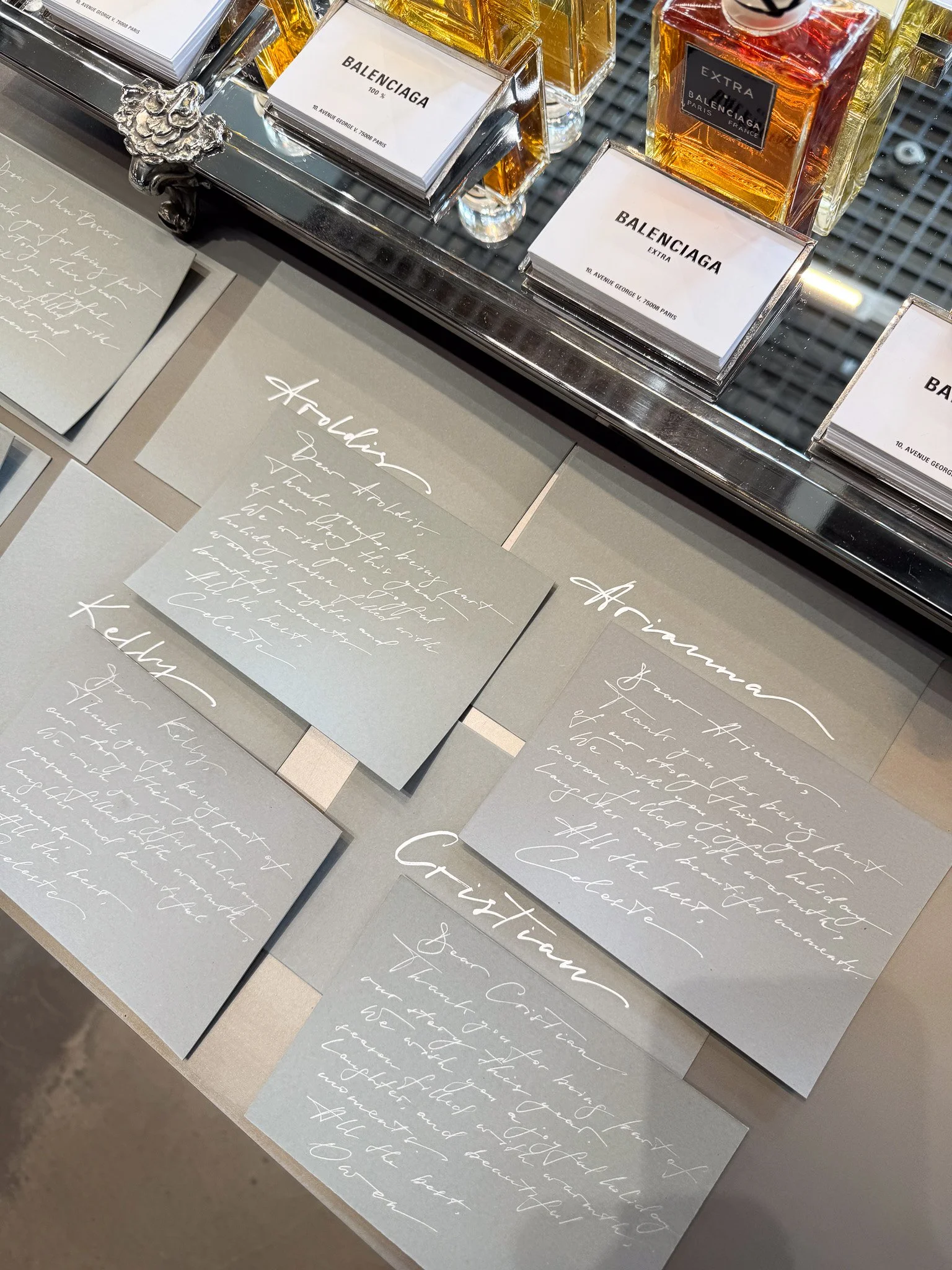 Handwritten calligraphy cards for live brand activation event personalization