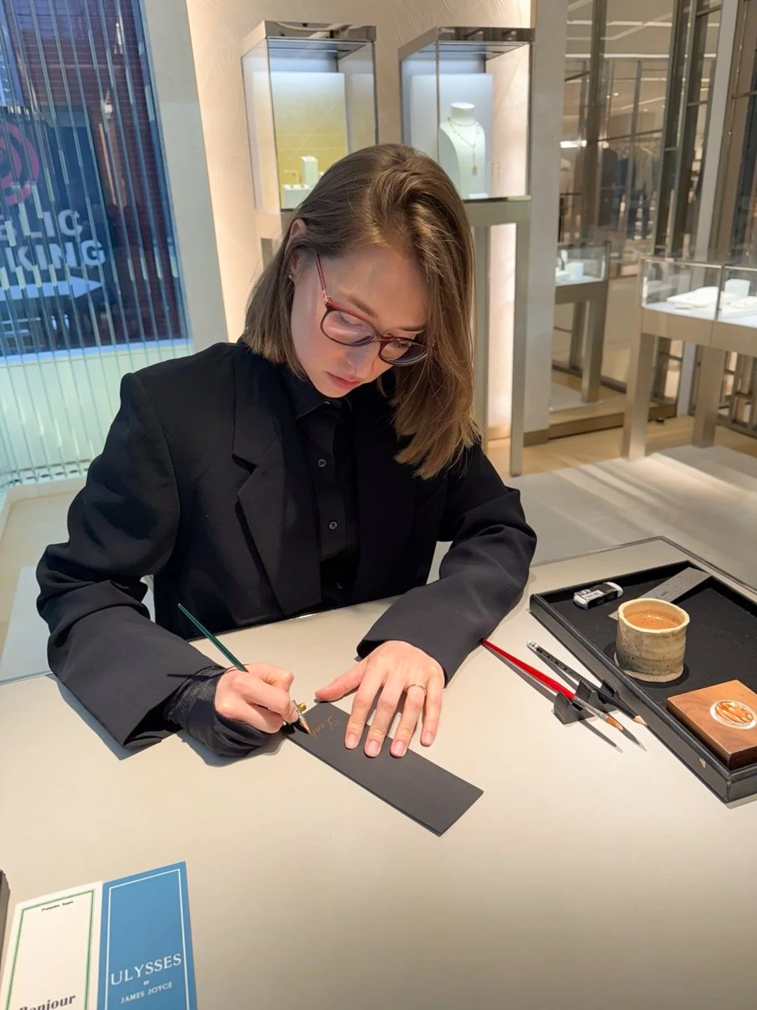 Live calligraphy personalization at a luxury brand event in Toronto