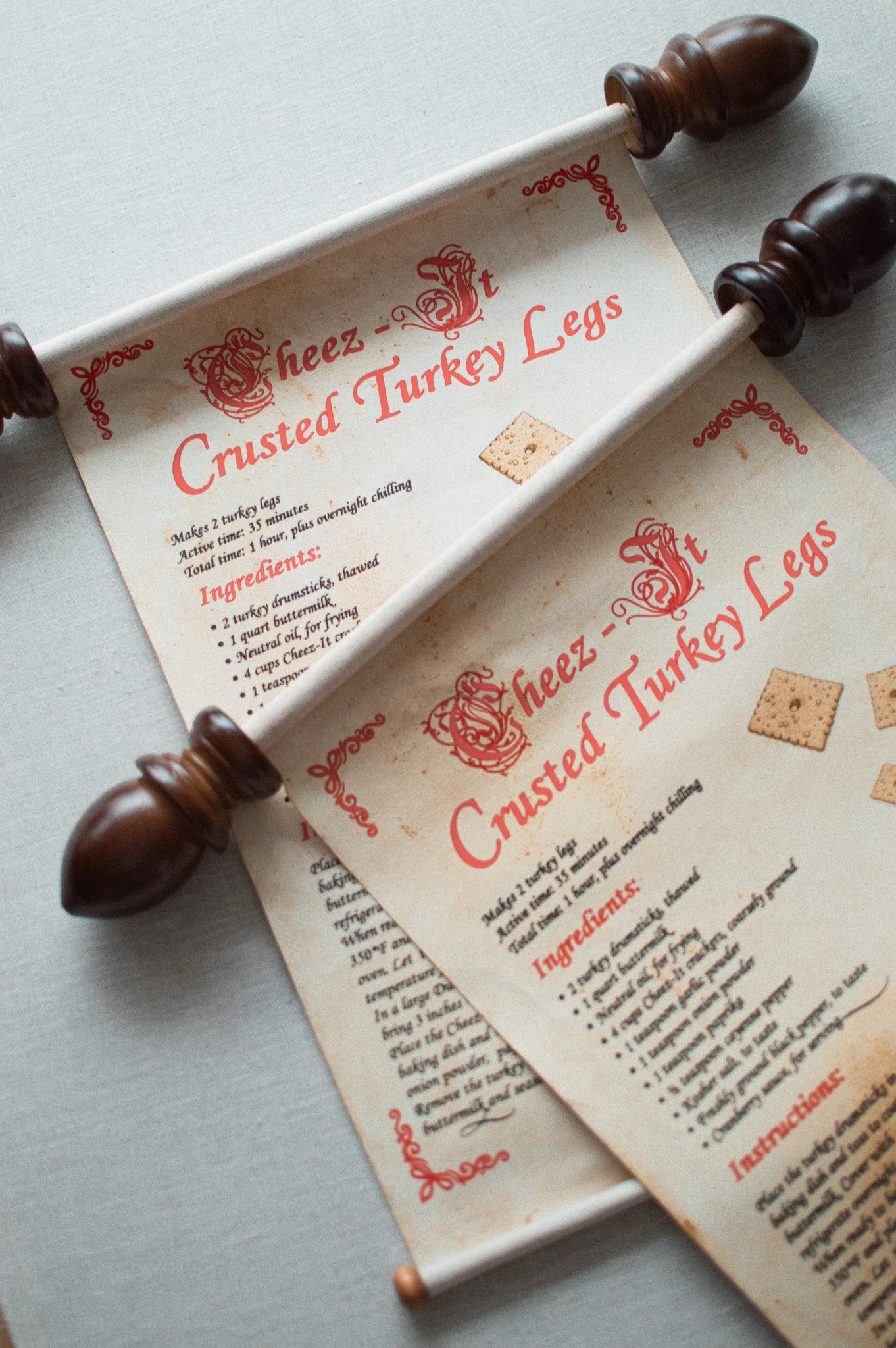 The Cheez-It "Medieval" Recipe Scrolls