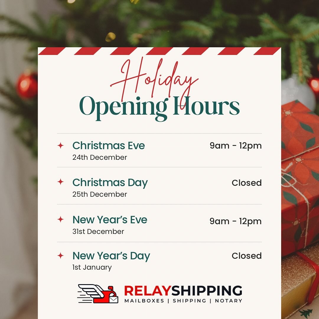 Ho-ho-holiday hours!🎅🏼
Check out our special hours to make your holiday shipping a breeze!🎄