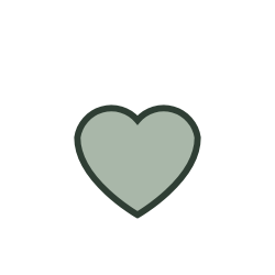 Green heart icon with a dark green outline.