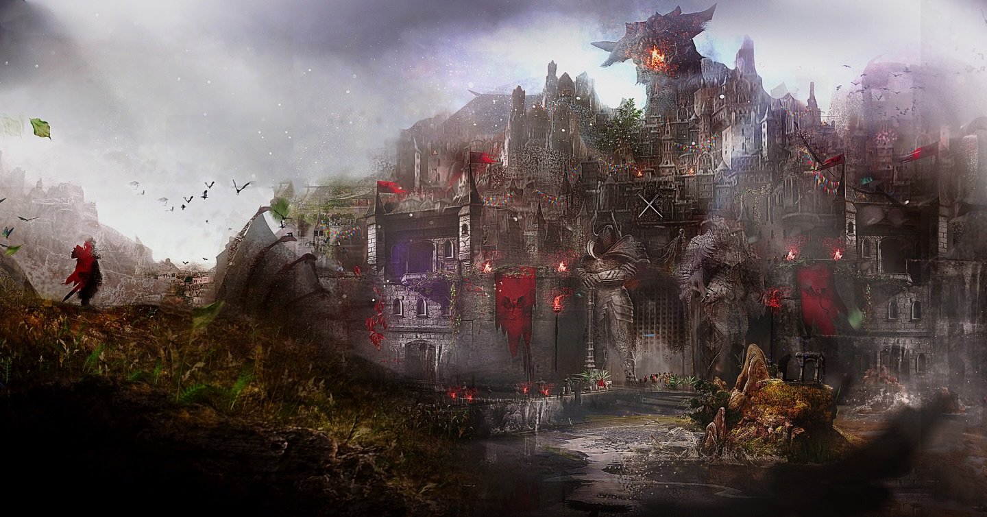 This happened to be the first draft of Kael&lsquo;varun - the Capital City of V&lsquo;eild from @worldofananthara - the story behind it was that the a dragon tried to safe a village during the great war from being destroyed. He stayed there protectin