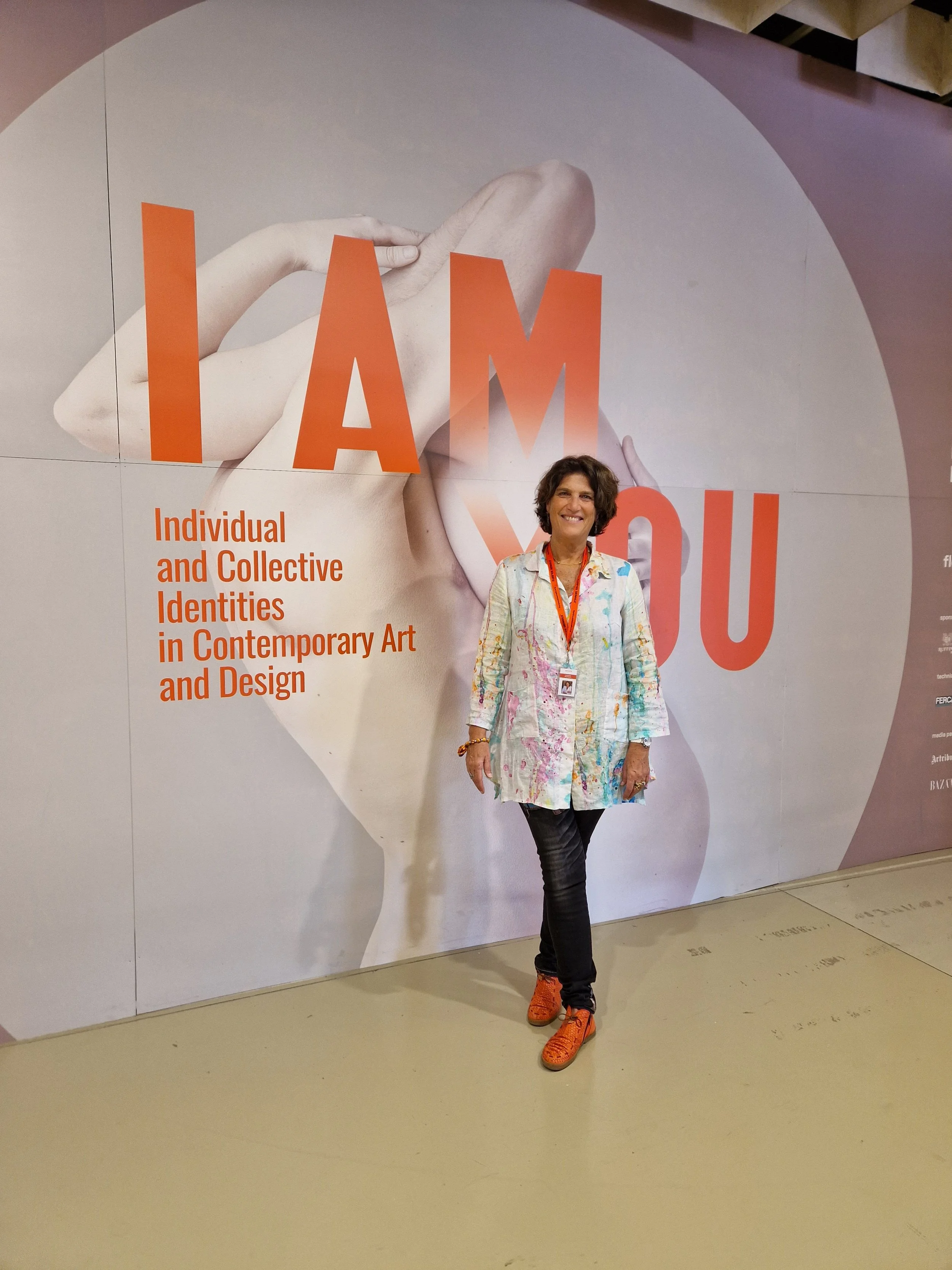 Christine Drummond attending Florence Biennale 2023 international art exhibition