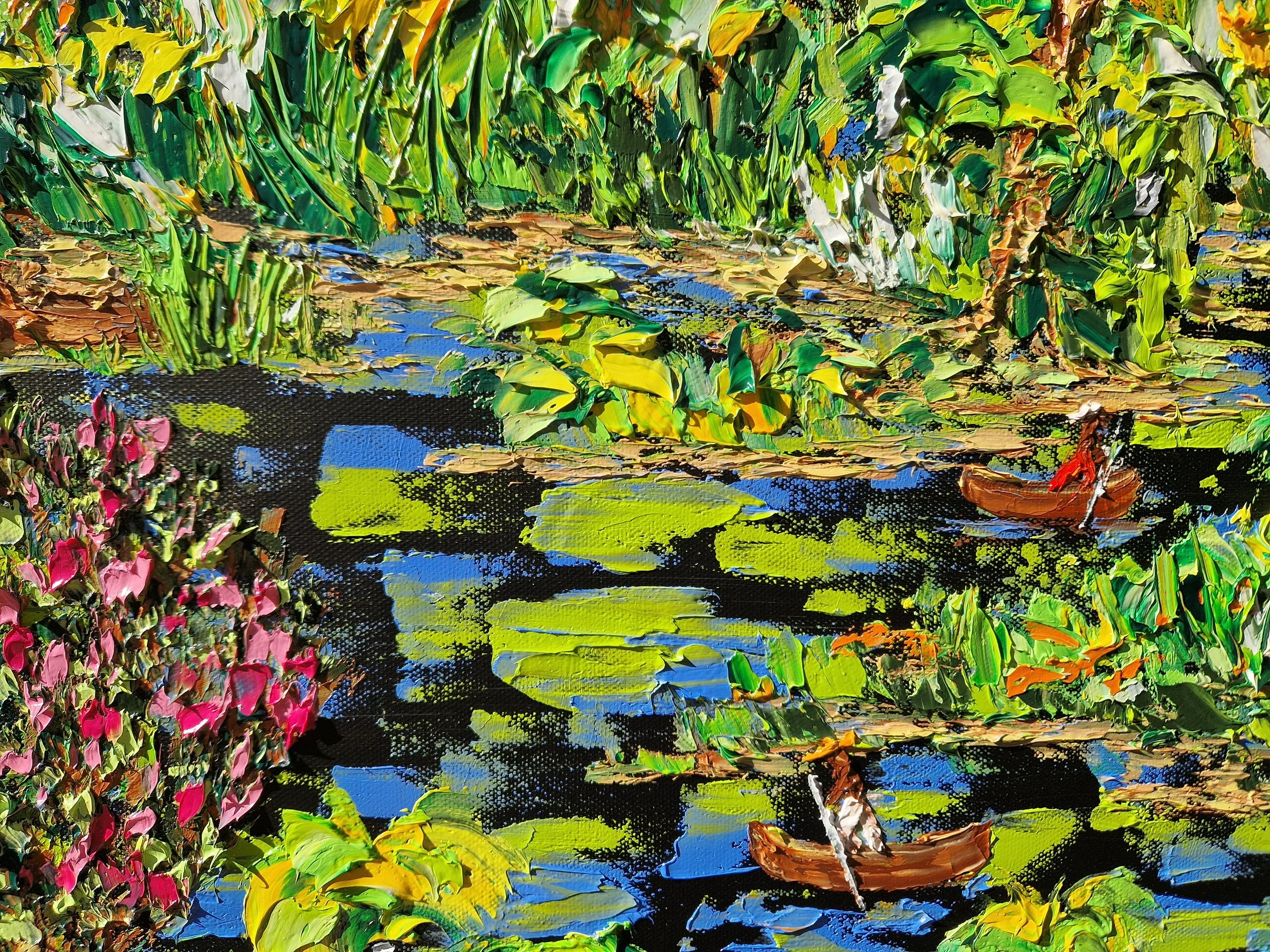 Detail of Encantos da Natureza showing Pantanal waters and fishermen.
