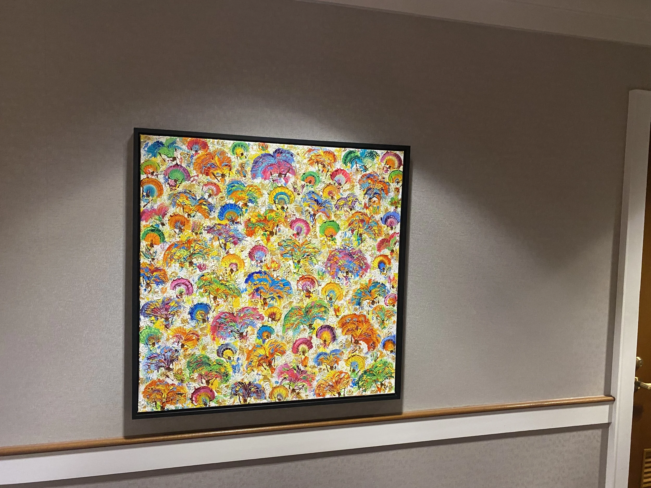Large contemporary painting by Christine Drummond in Lilly Endowment offices USA