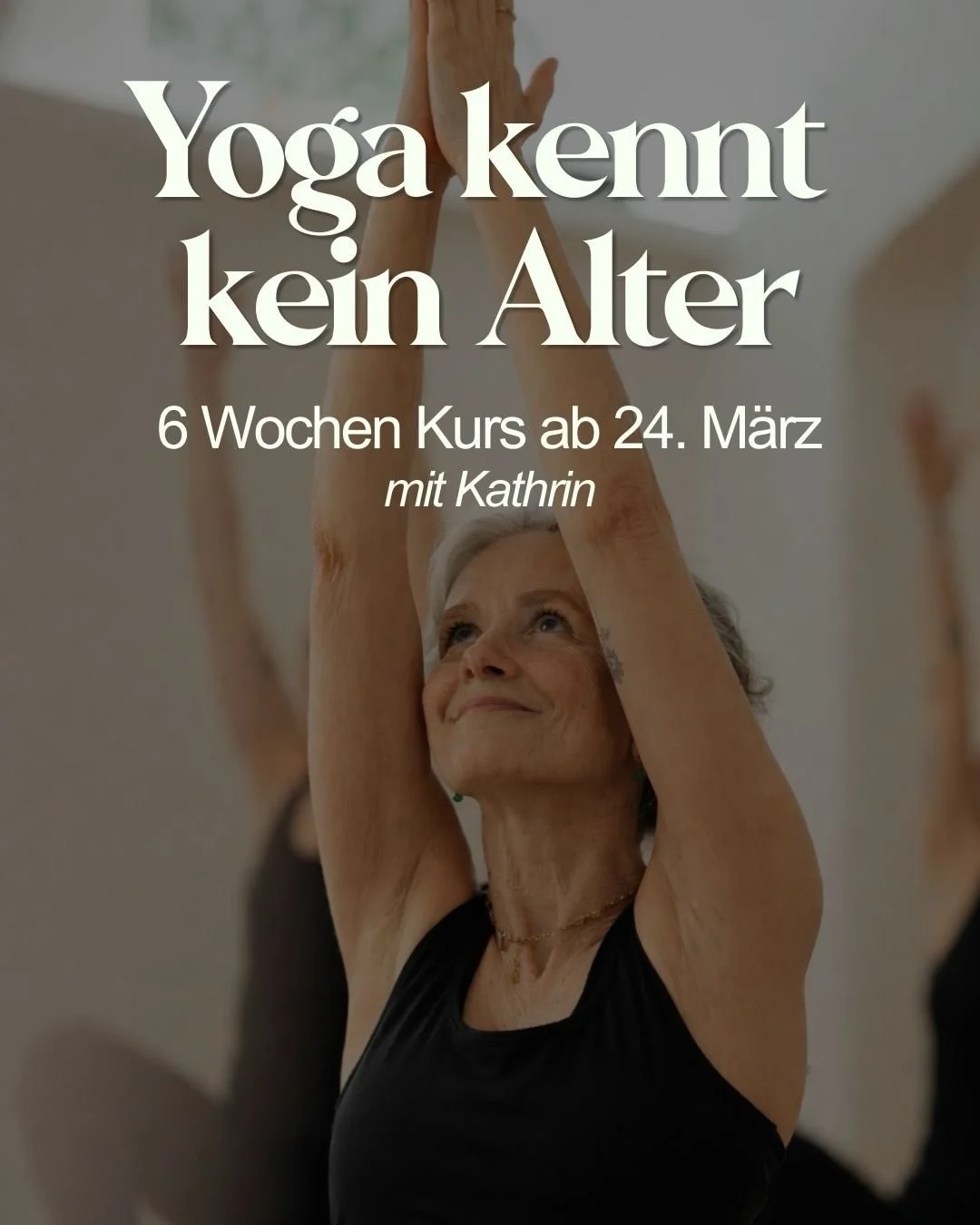 6 Wochen Kurs: Angepasstes Yoga f&uuml;r deinen K&ouml;rper und deine Lebensphase. Hier bist du willkommen ganz unabh&auml;ngig von Erfahrung, Beweglichkeit, Alter und Geschlecht.

Yoga kennt kein Alter und kein Handicap und kann so viel Positives be