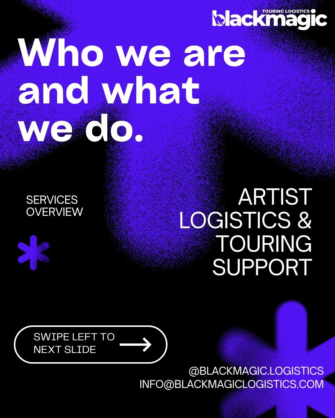Black Magic Logistics is a dedicated team with over ten years of hands-on experience managing every aspect of live music touring logistics. Our team members have worked in past roles coordinating large-scale arena advances as well as intimate club sh