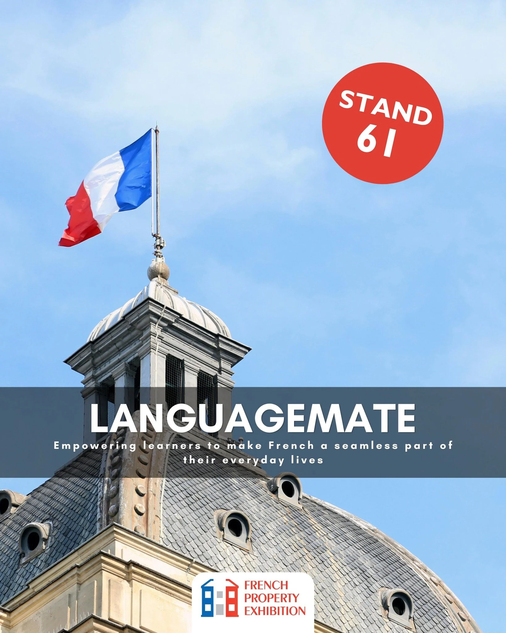 Bonjour, new life in France. Now, how&rsquo;s your French? 🇫🇷

At the French Property Exhibition Birmingham, you&rsquo;ll be able to meet LanguageMate, led by language mentor C&eacute;line Guerreiro, who helps learners make French a more natural pa