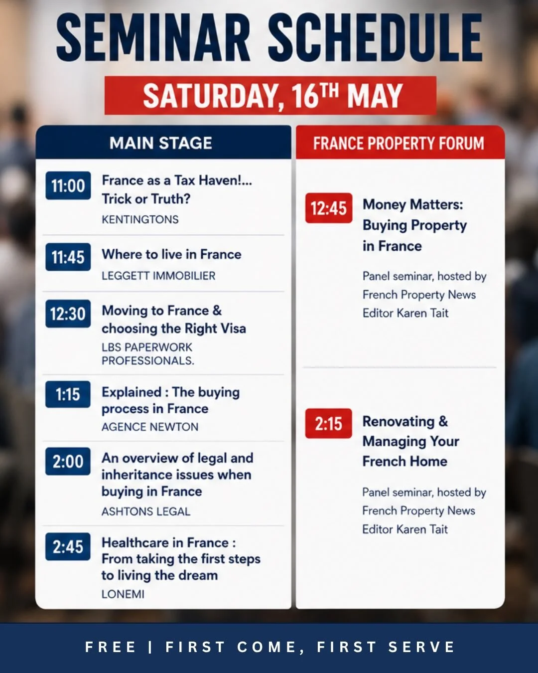 Today's seminars and forums - which ones will you be attending? Tickets will be available to book on the right as you walk into the Exhibition; space is limited so come early if you're really wanting to attend them...

https://www.eventbrite.co.uk/e/