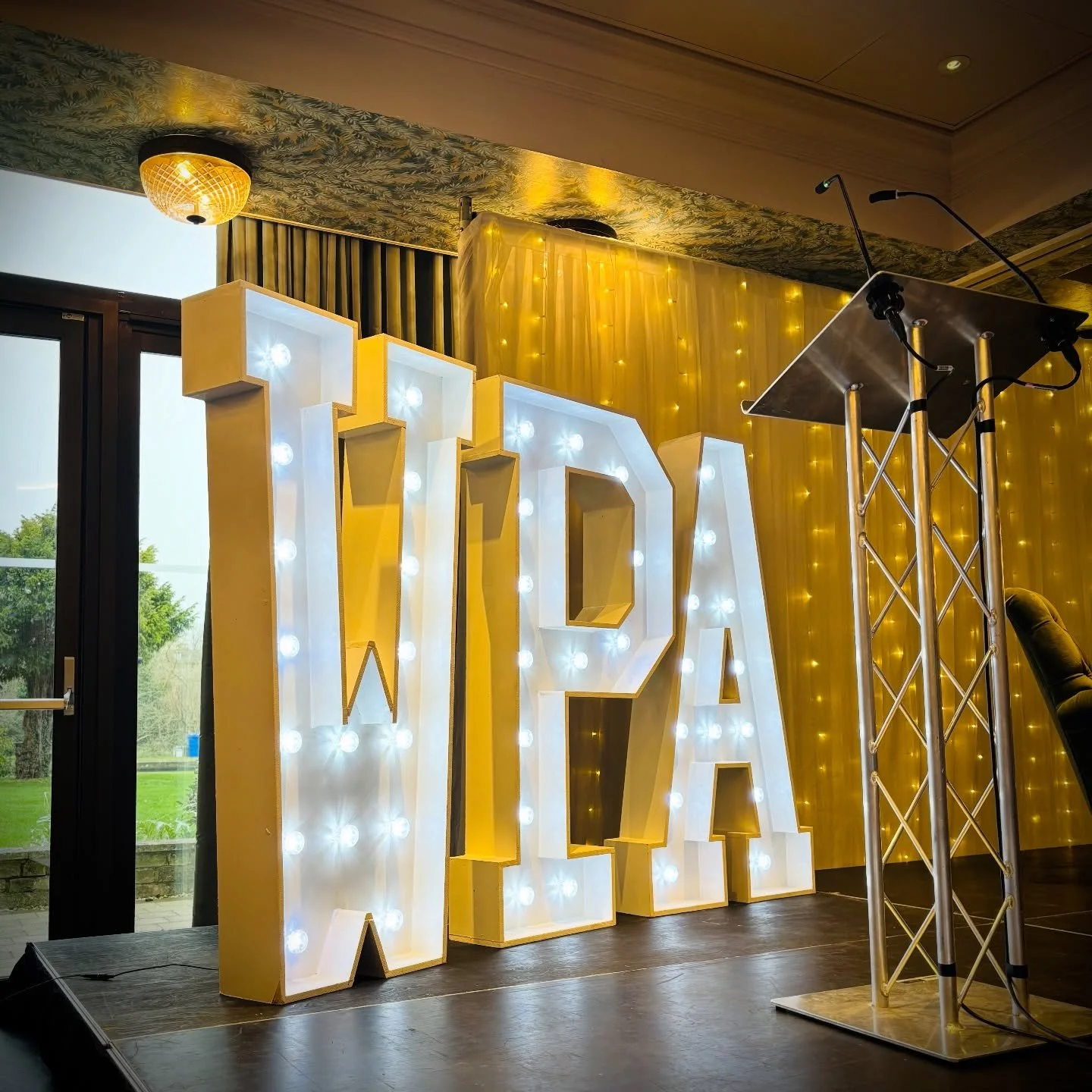 Corporate event set up to celebrate @wpahealthinsurance 125th anniversary! 

A full days event at the beautiful @graduatehotels in Cambridge City Centre. 

Out on hire is my 4ft &ldquo;WPA 125&rdquo; displayed on the main stage looking stunning. 😍 
