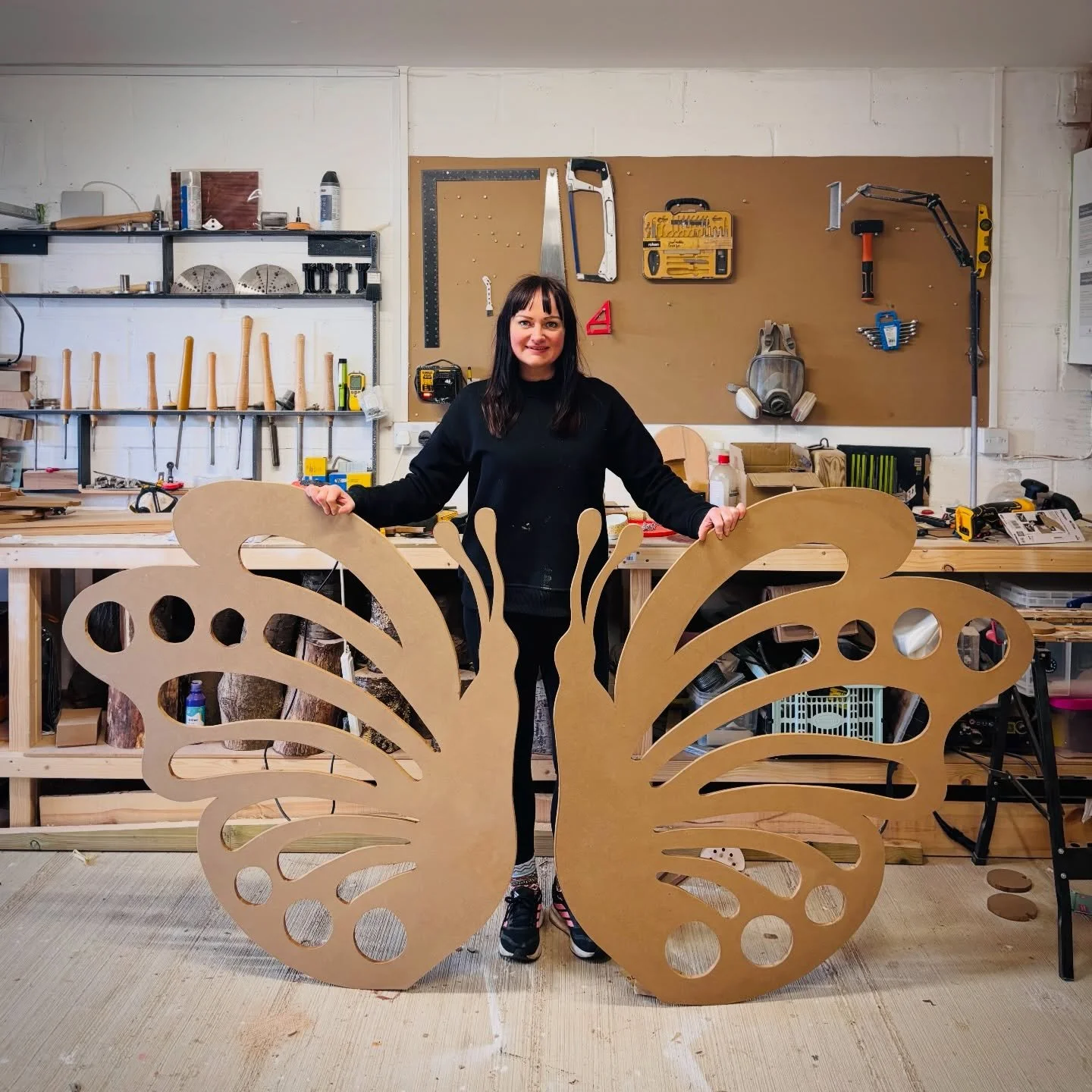 You won&rsquo;t find a CNC machine in my workshop! All of my props are hand drawn by me and cut out free hand by me as well 💪 

These big butterflies will be painted a baby pink and will look STUNNING for any children&rsquo;s birthday, christening o
