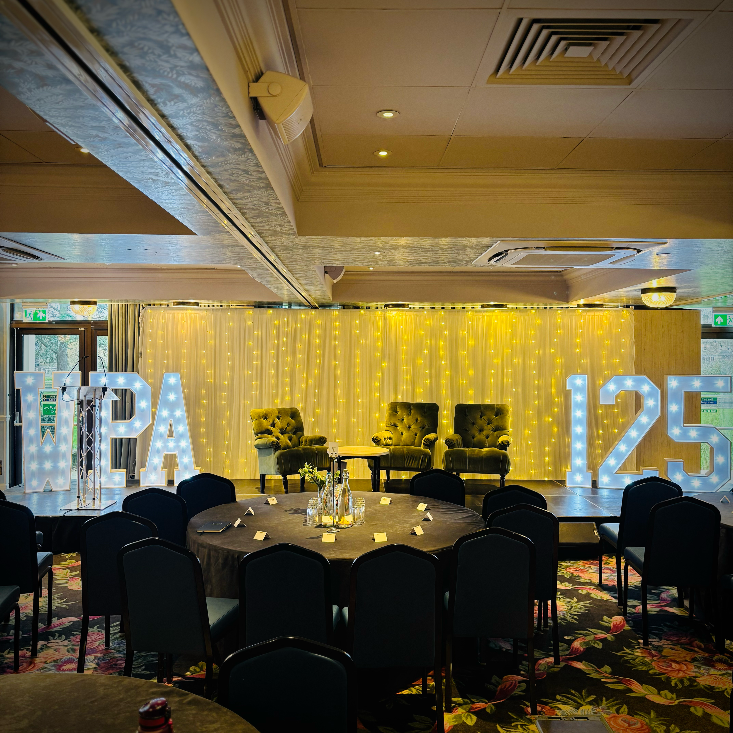 4ft Light Up "WPA" & "125" for WPA at The Graduate Hilton Hotel in  Cambridge