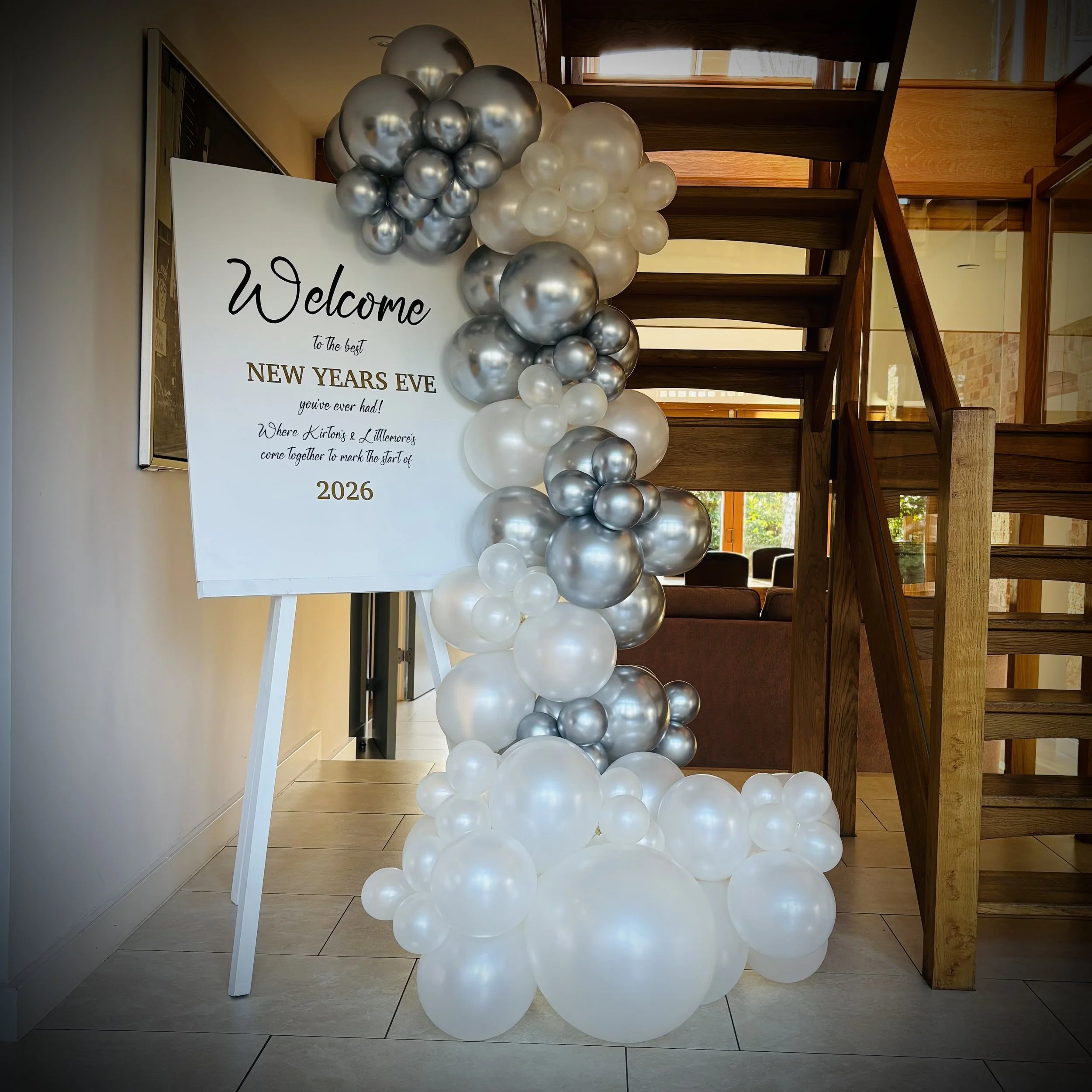 Personalised "NYE" welcome sign for Party in Cambridge