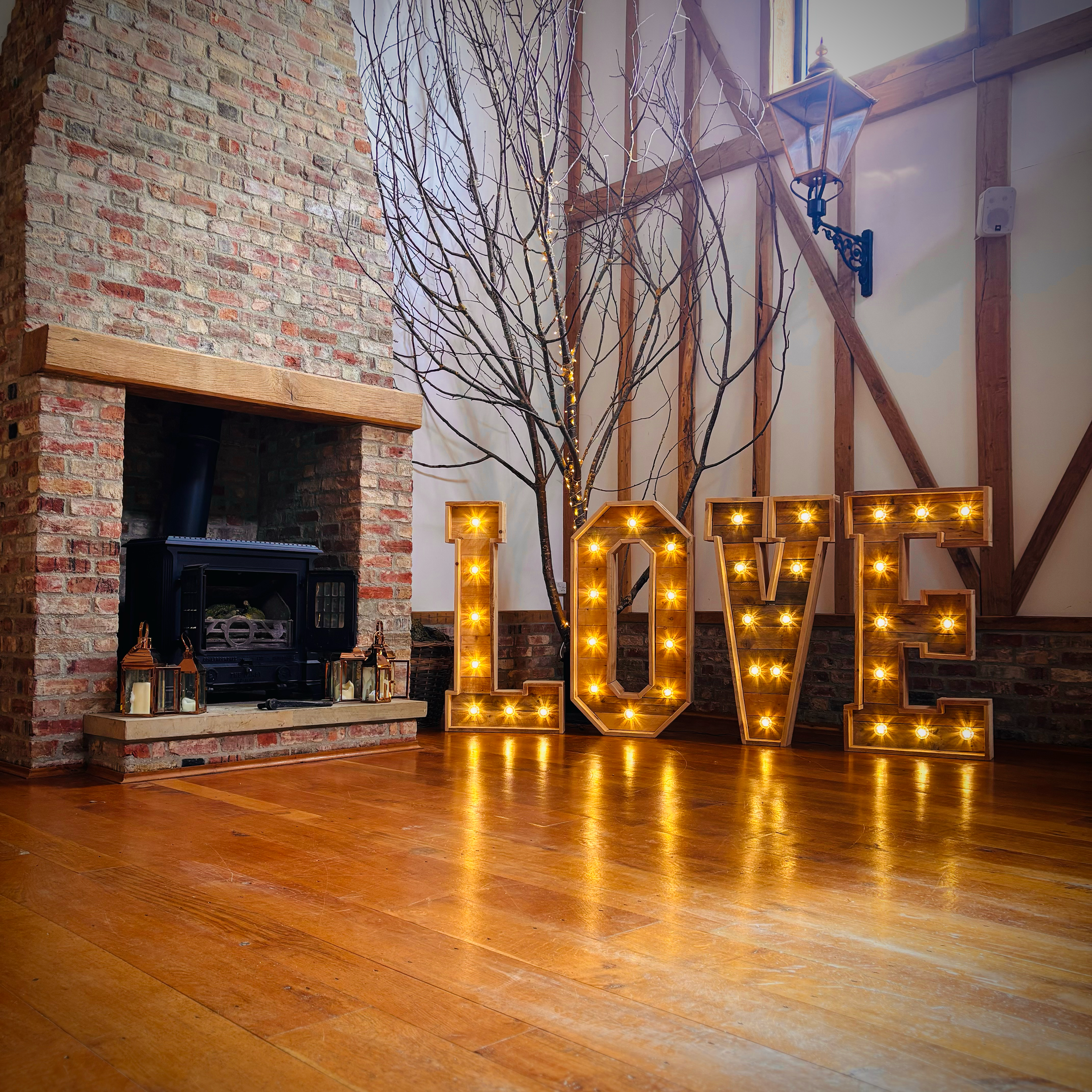 4ft Rustic Love Letters at Fulborne Lodge, Cambridge