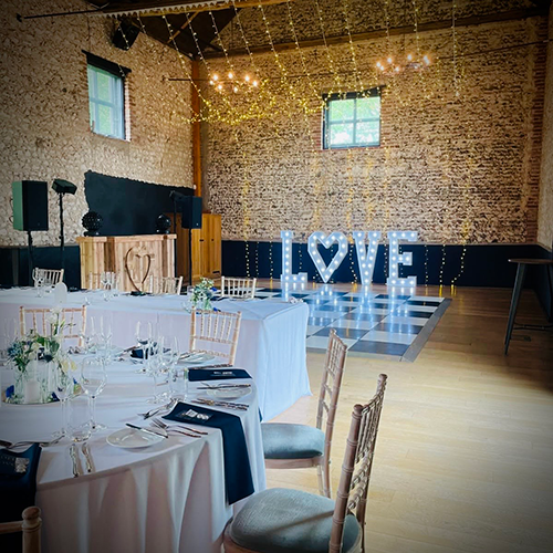 Light Up LOVE letters at Granary barns in Newmarket 