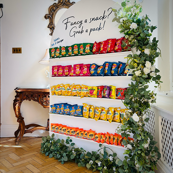 Fully Stocked Crisp wall at Quendon Hall in Essex.
