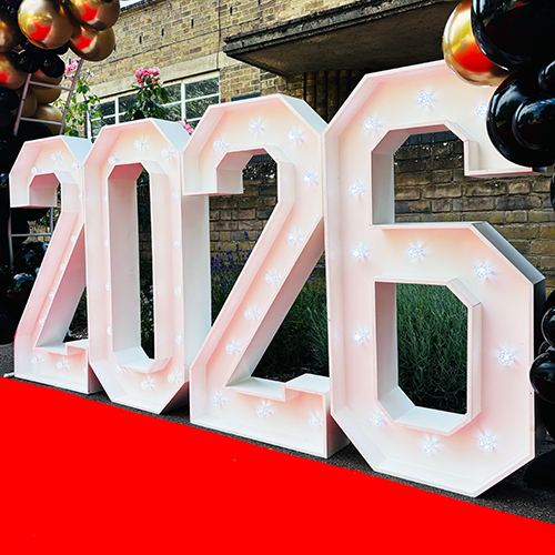 4ft light up numbers 2026 for Prom at Bottisham Village College 
