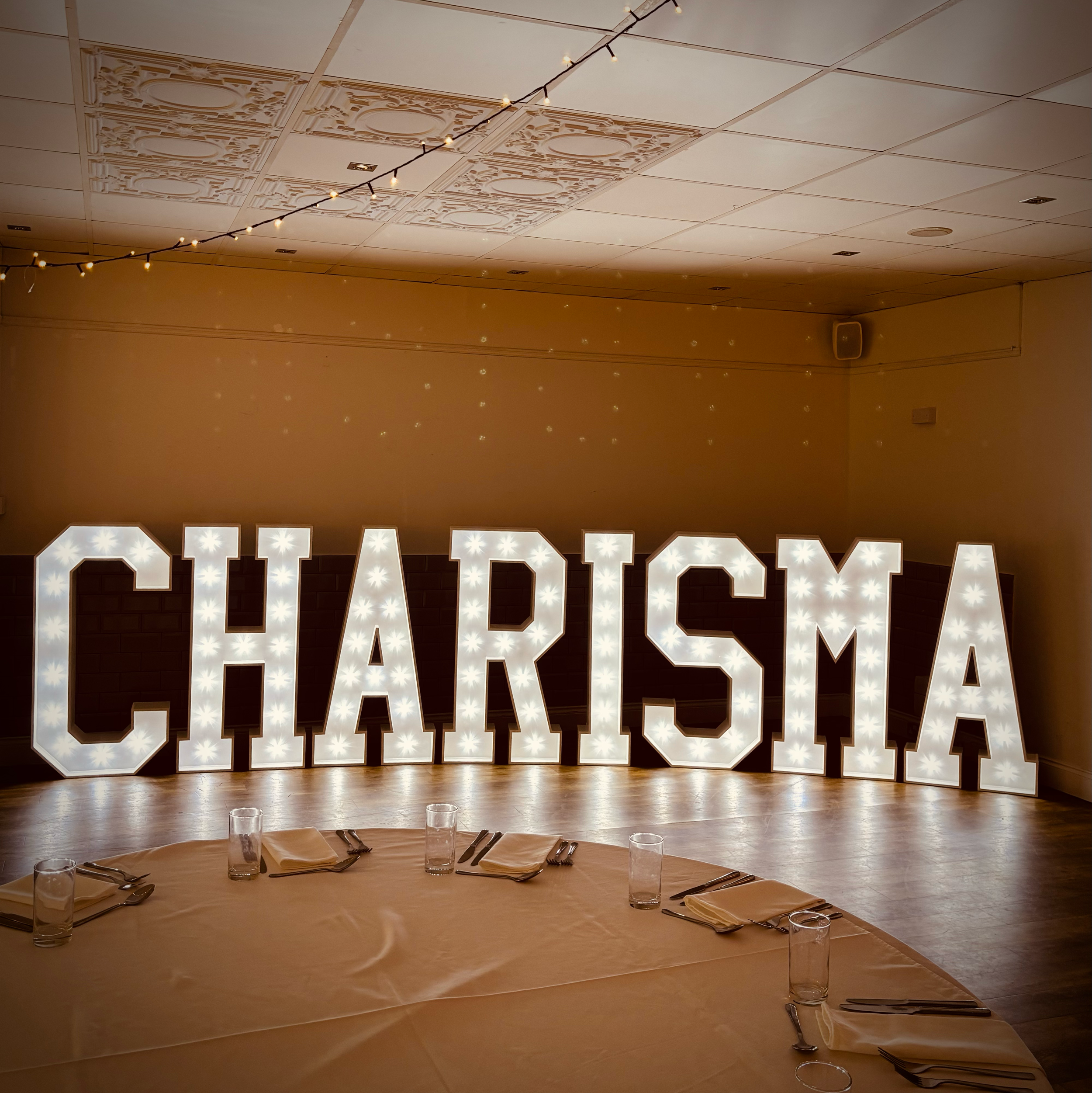 4ft Light Up CHARISMA for Charity Event at The Oaklands Hotel in Norwich
