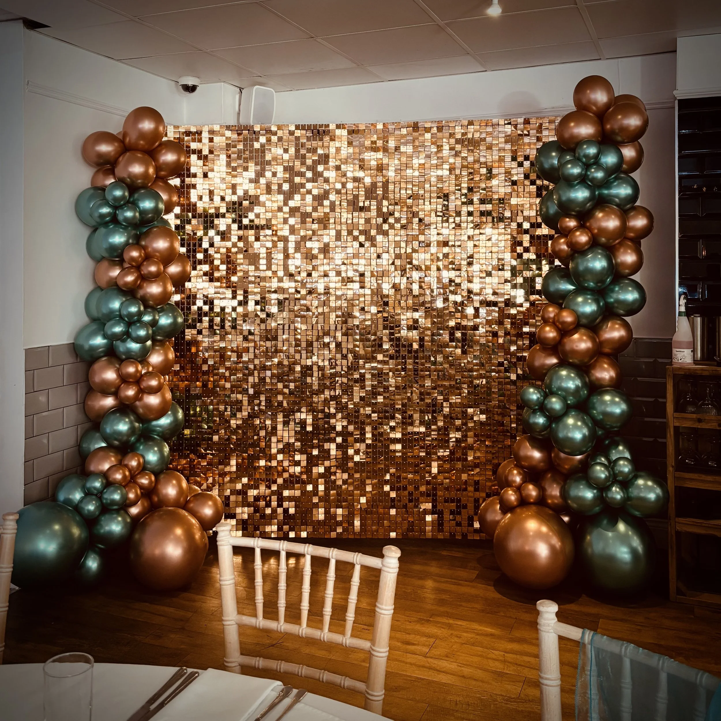 Rise Gold Shimmer Wall for Charity Event in Norwich