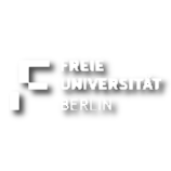 Schwarze und weiße grafische Darstellung mit Text: "Freie Universität Berlin"