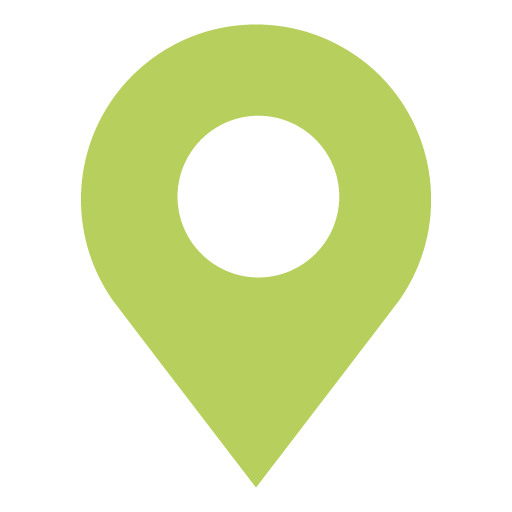 Grüner Standortpin auf schwarzem Hintergrund.