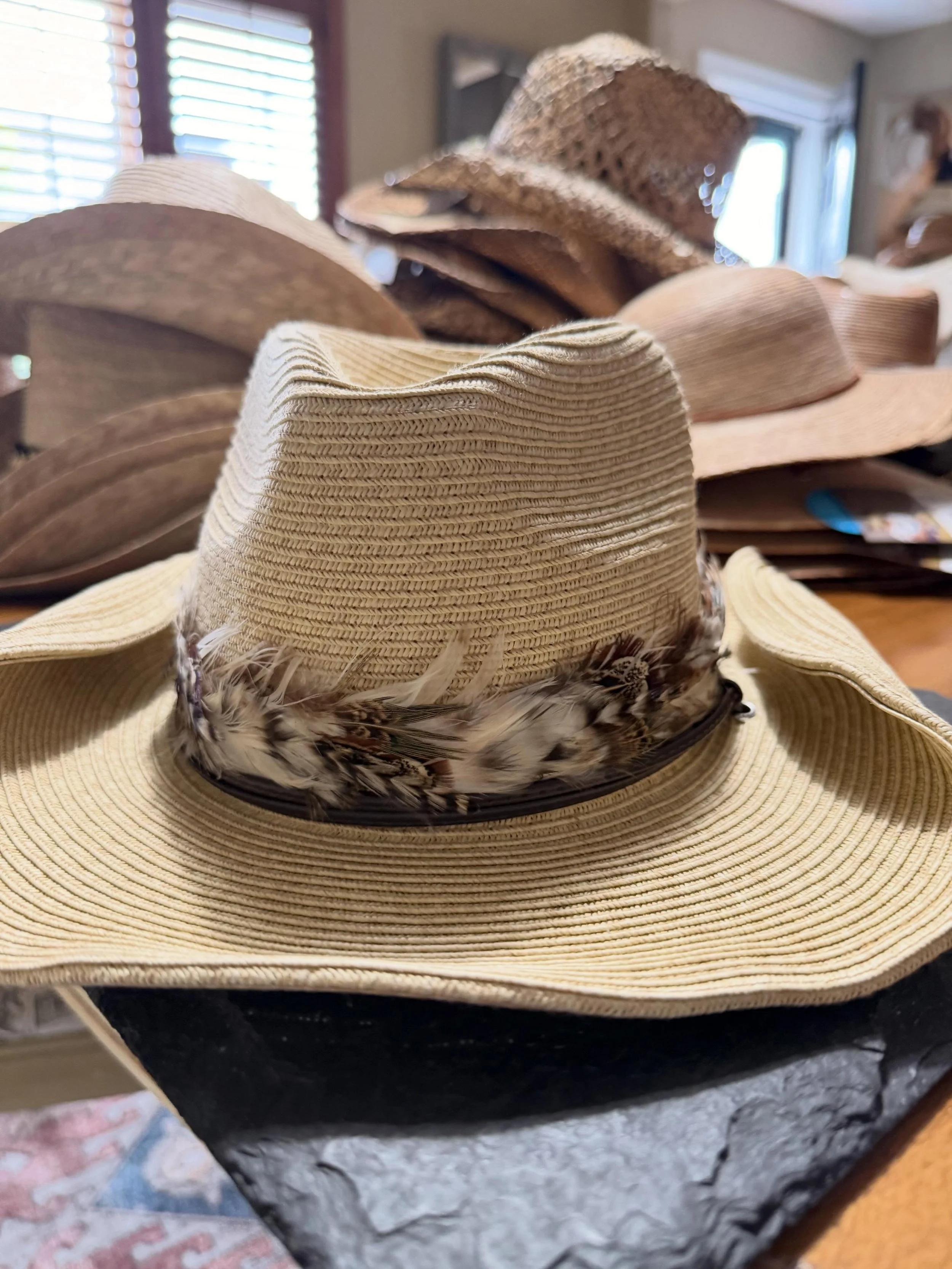 Branded by Bernee is Nashville Bound 🤠✨

Custom hats, feathers, texture &amp; a little country-chic attitude &mdash; packed and ready for the music city vibe.

No two are the same.
Each one has its own name, story &amp; style.

Branded by Bernee
Wea