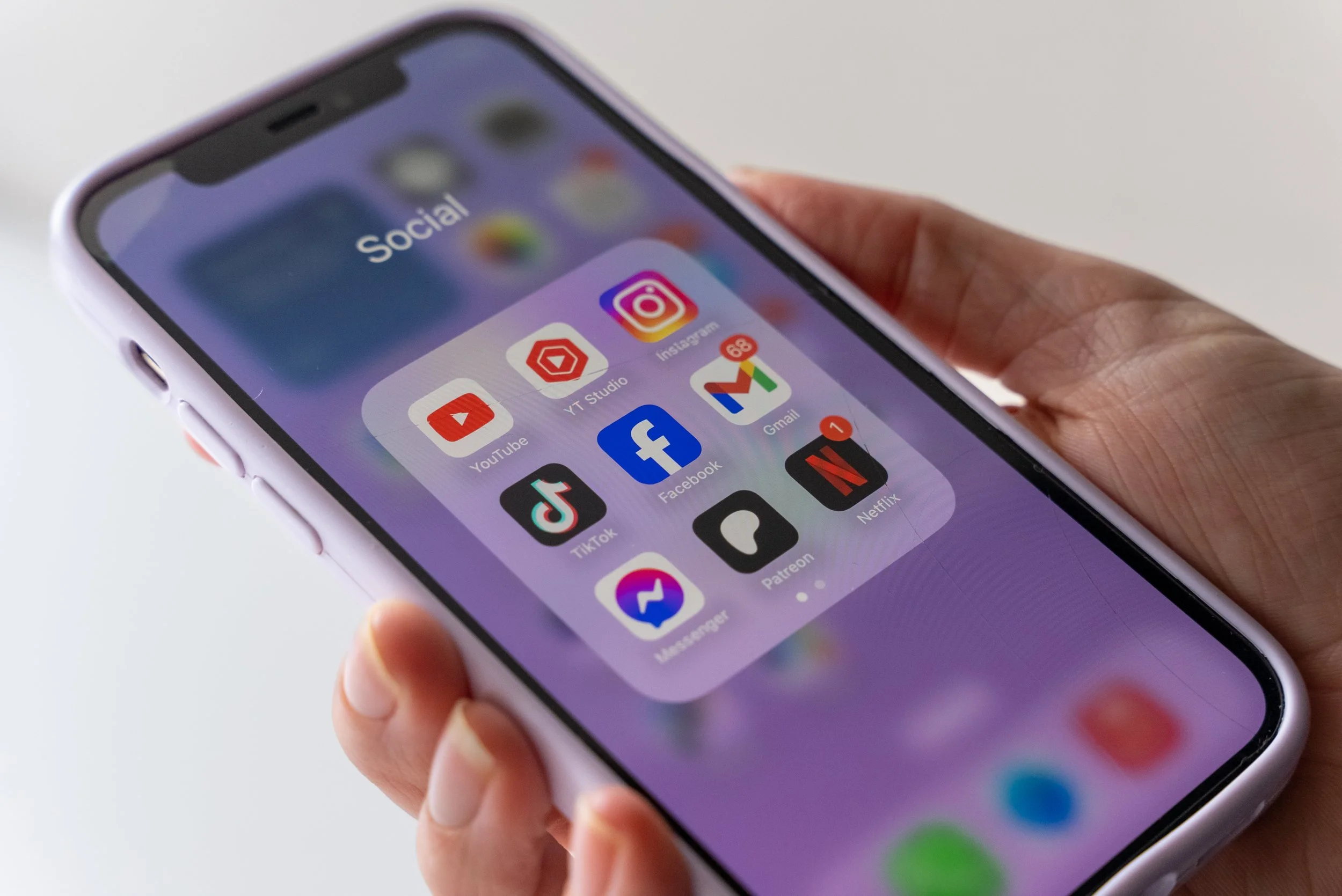 Phone showing social media apps