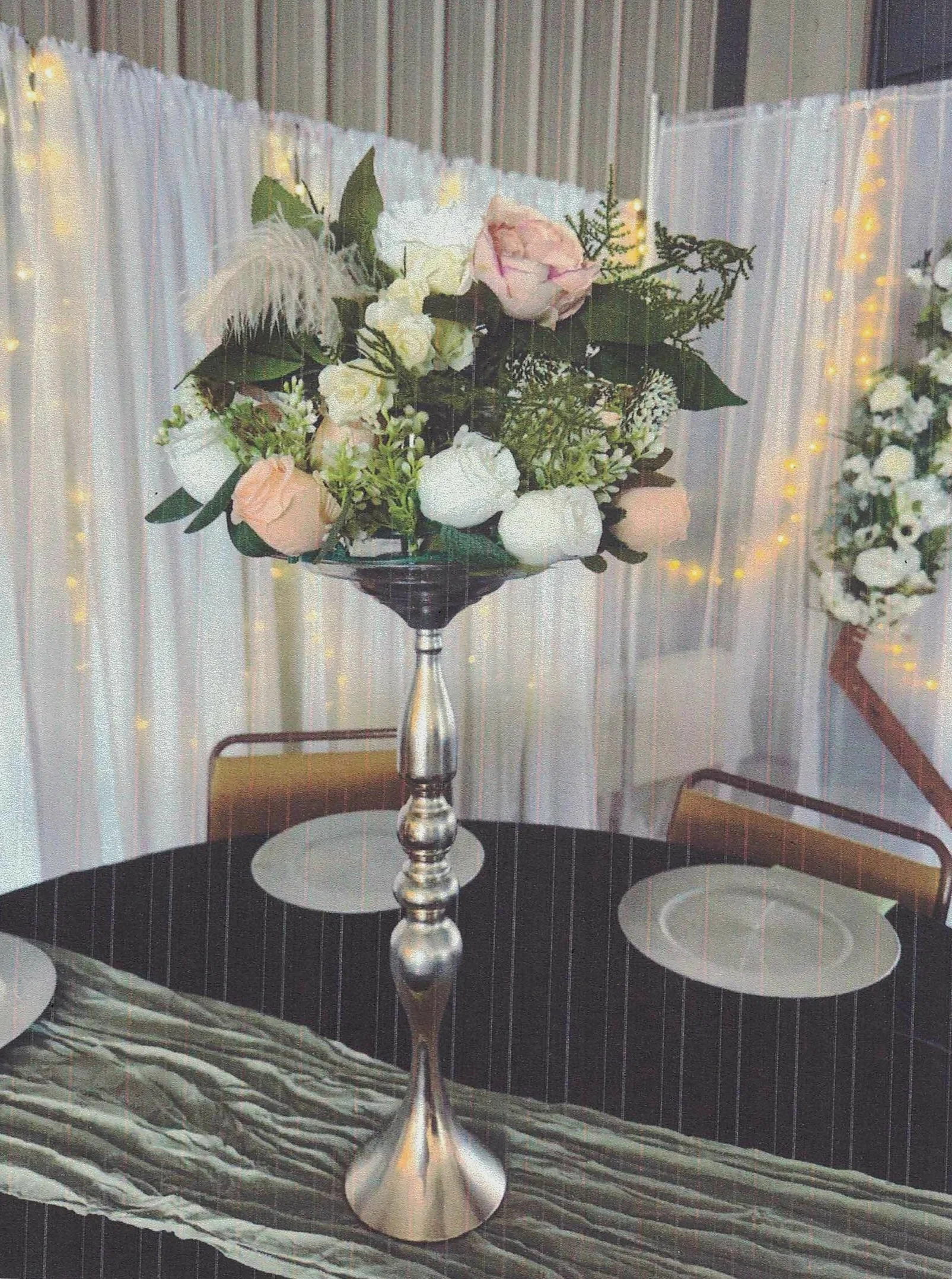 Silver Stand & Florals