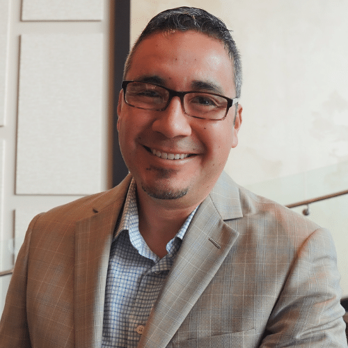 A teal background with contour lines resembling a topographic map.