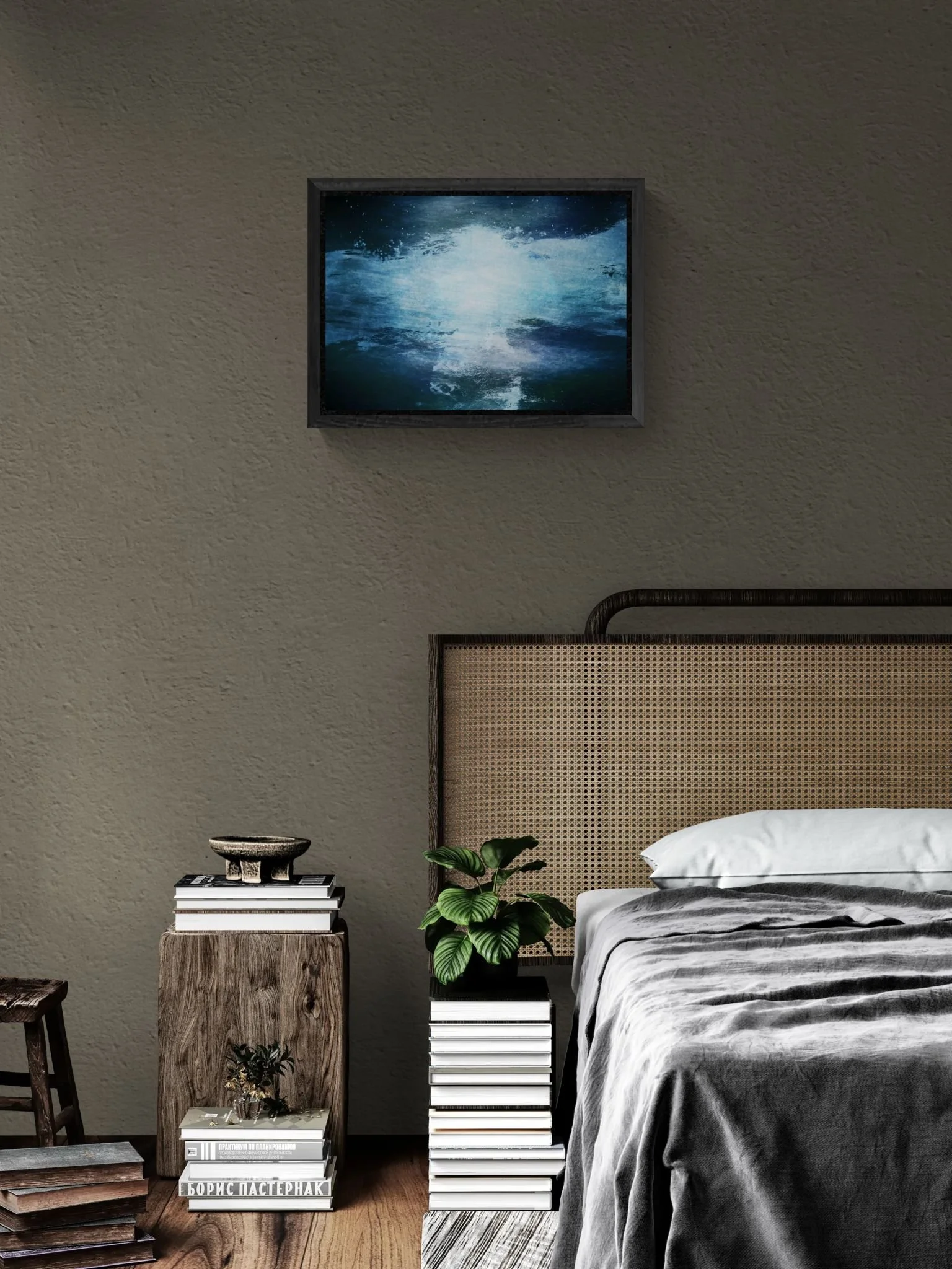 Boho bedroom with rattan headboard (27).jpeg