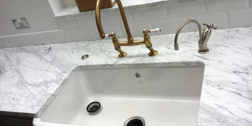 Granite, white, durable, resistant, work surface, sink, tap