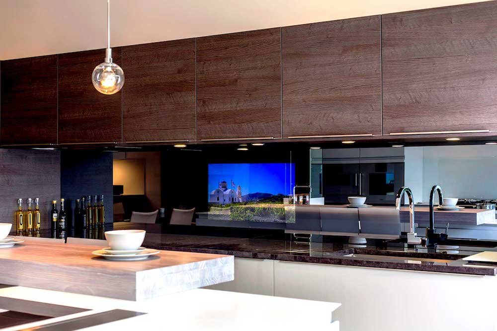 bespoke, splashbacks, mirror, modern, kitchen