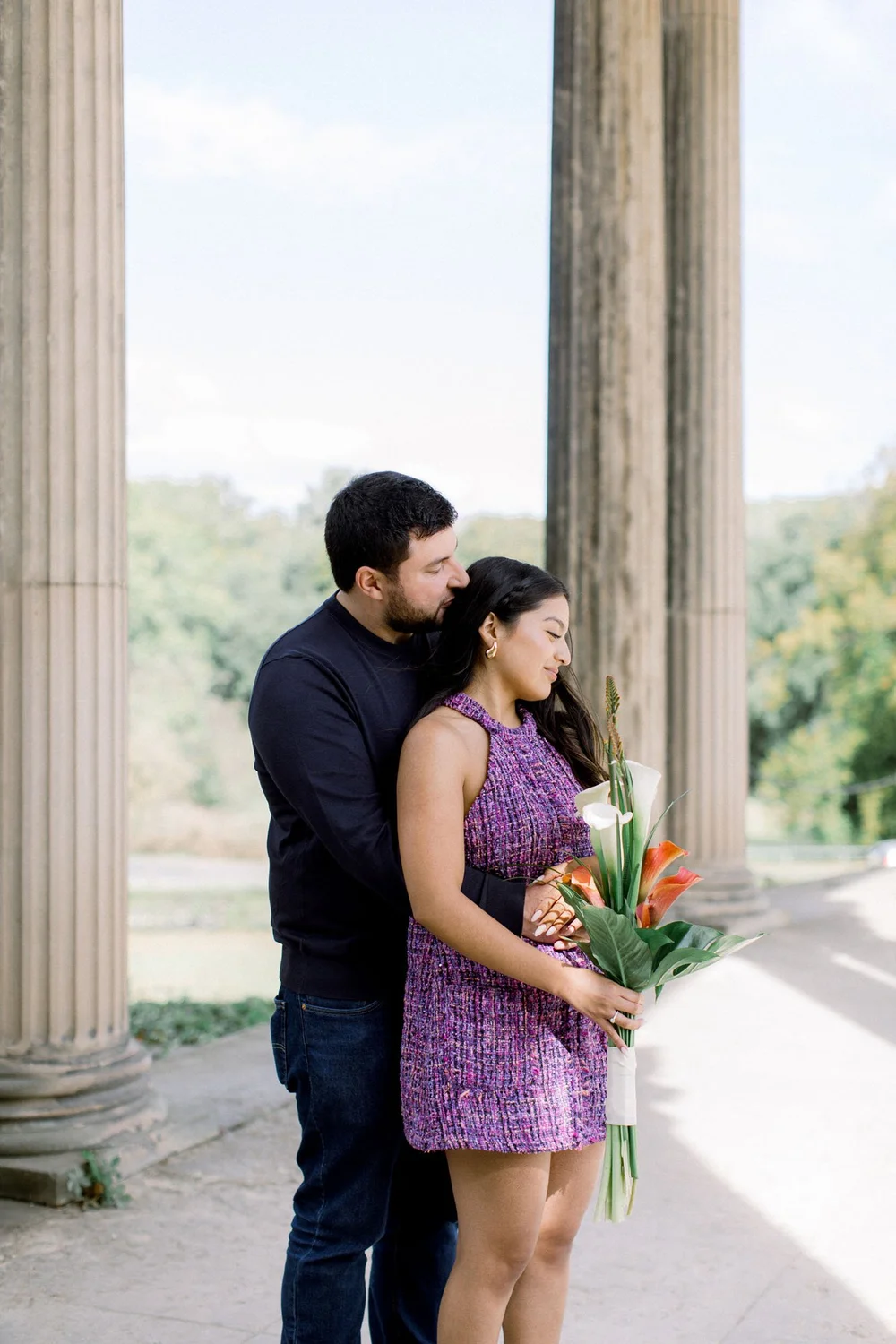 Couple at Sanssouci Palace in Potsdam, a popular and scenic spot to propose just outside Berlin.