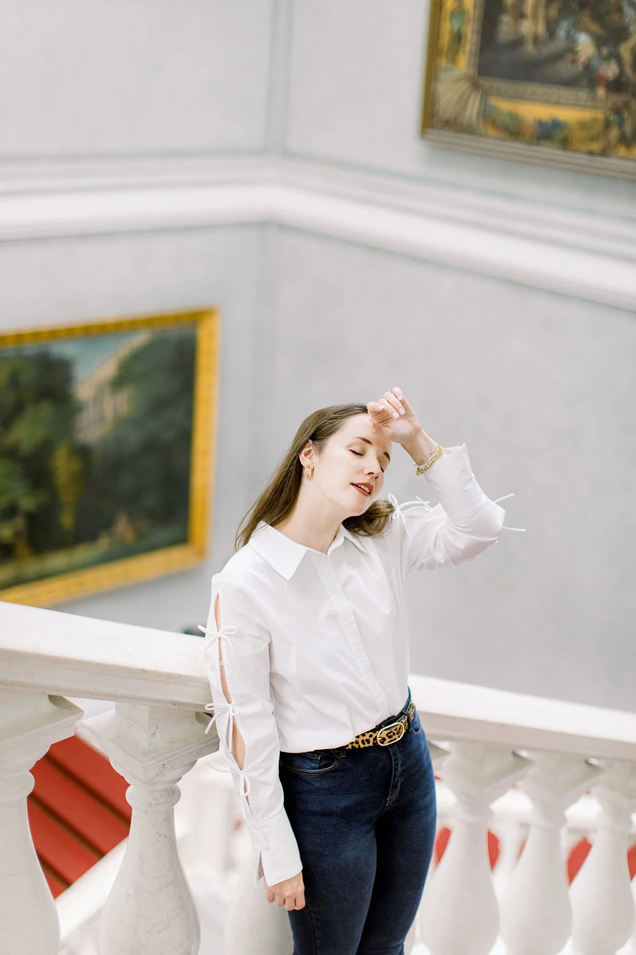 Beautiful portrait of a woman in Alte Nationalgalerie at Museum island, by Duo Chen Photography