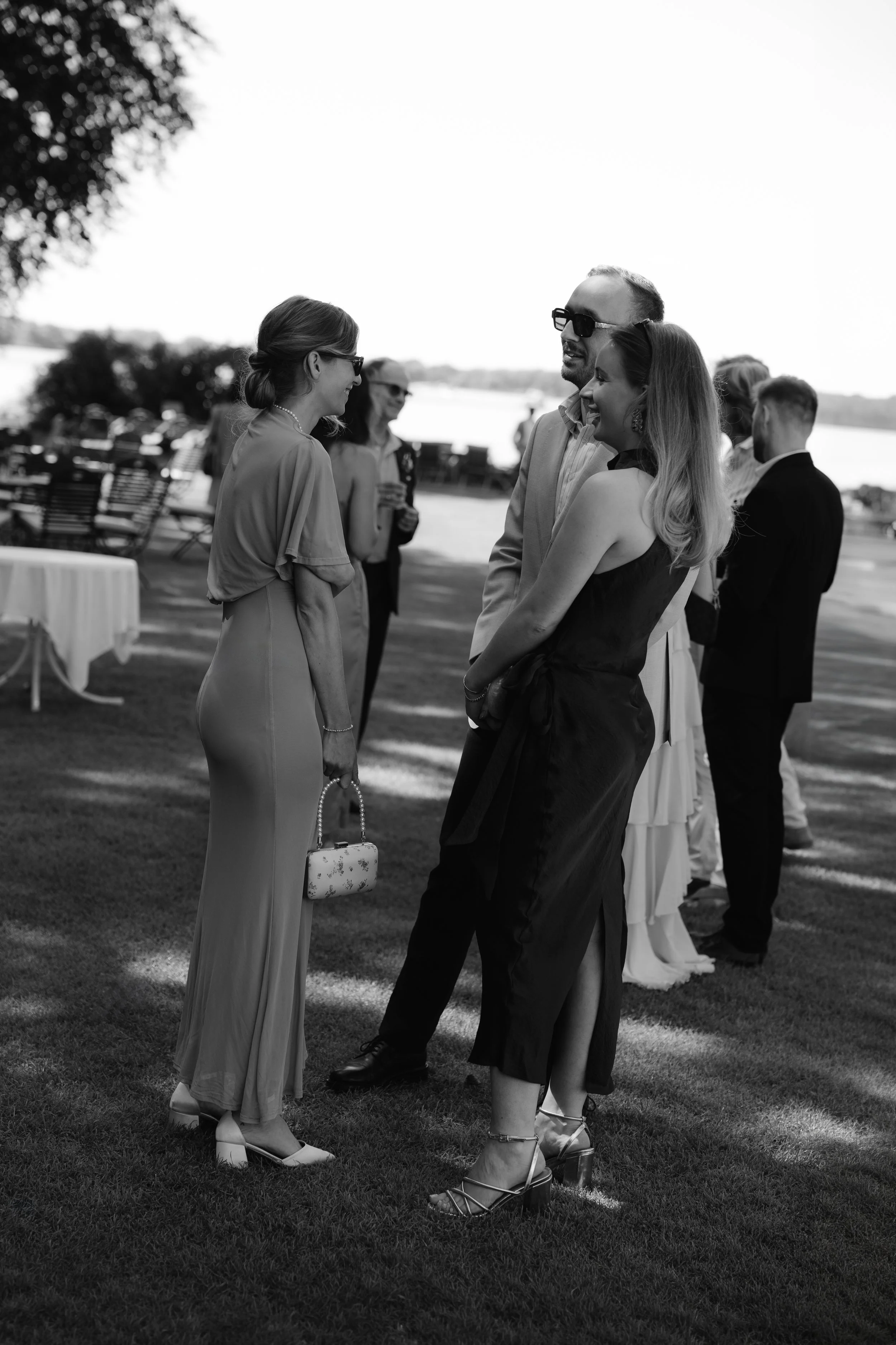 Guests mingling at a reception at Gut Schloss Golm