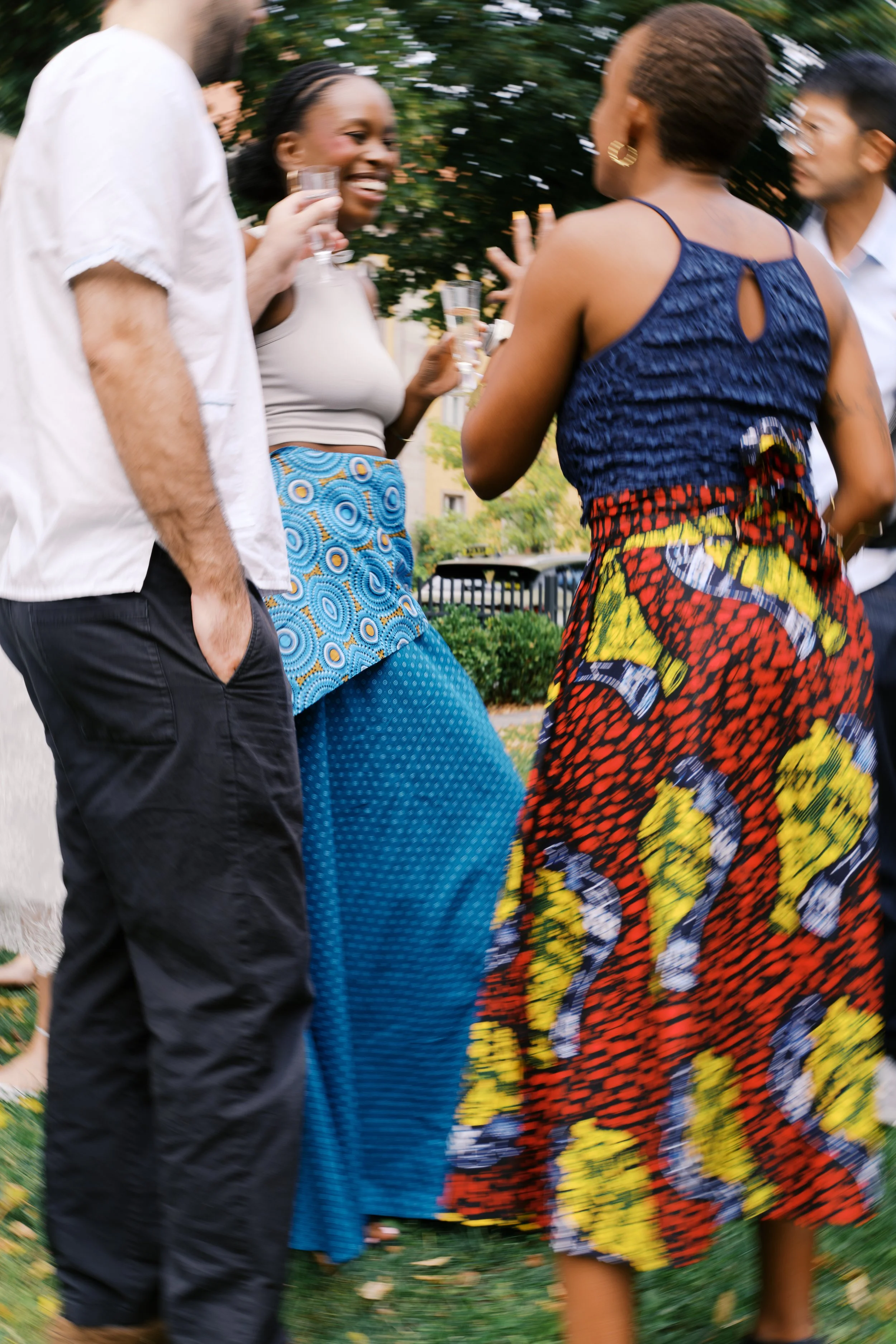 Guests mingle during a wedding at Hochzeitsvilla in Berlin
