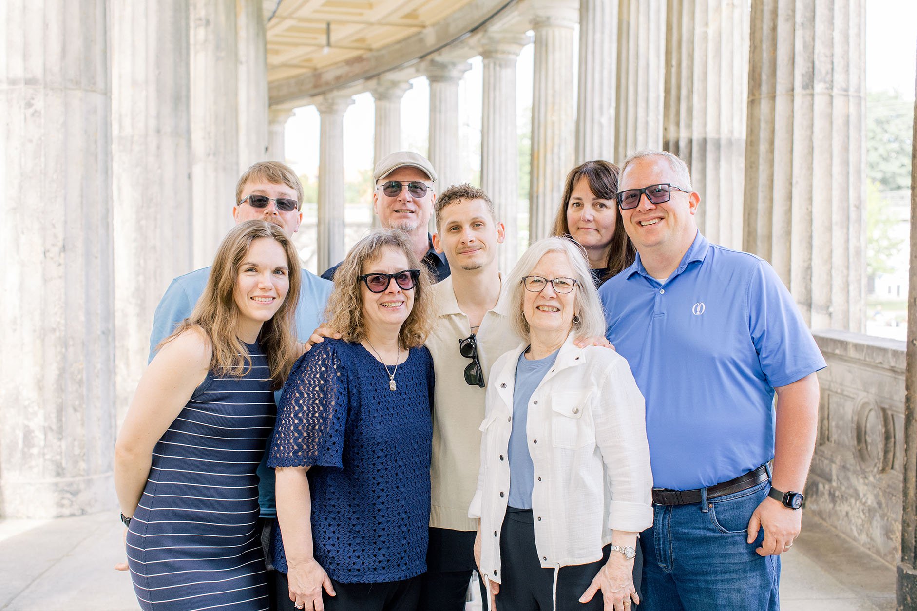 Berlin photoshoot of  a group of family having their photos taken at Museum Island in Berlin, captured by Duo Chen Photography
