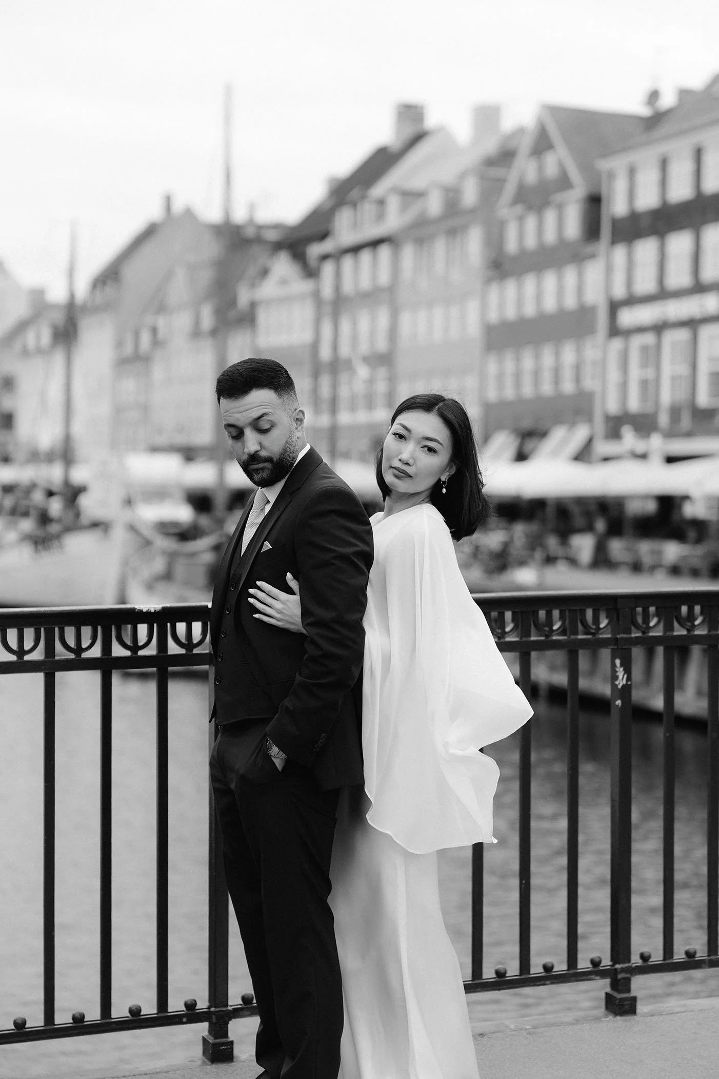Wedding photography portrait in Copenhagen after civil wedding, Denmark by Duo Chen Photography
