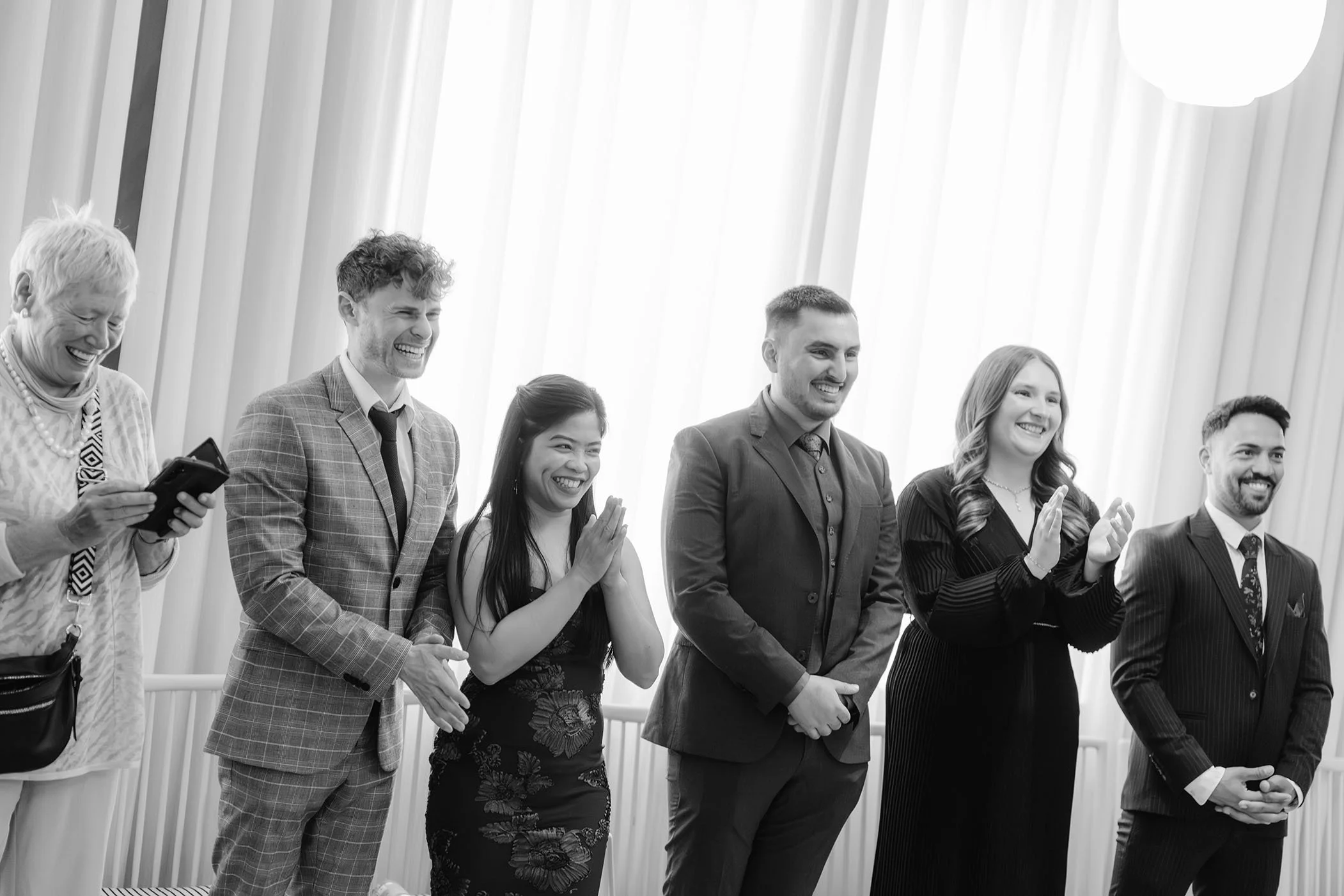 Joyful guests experience at a civil wedding in Berlin.