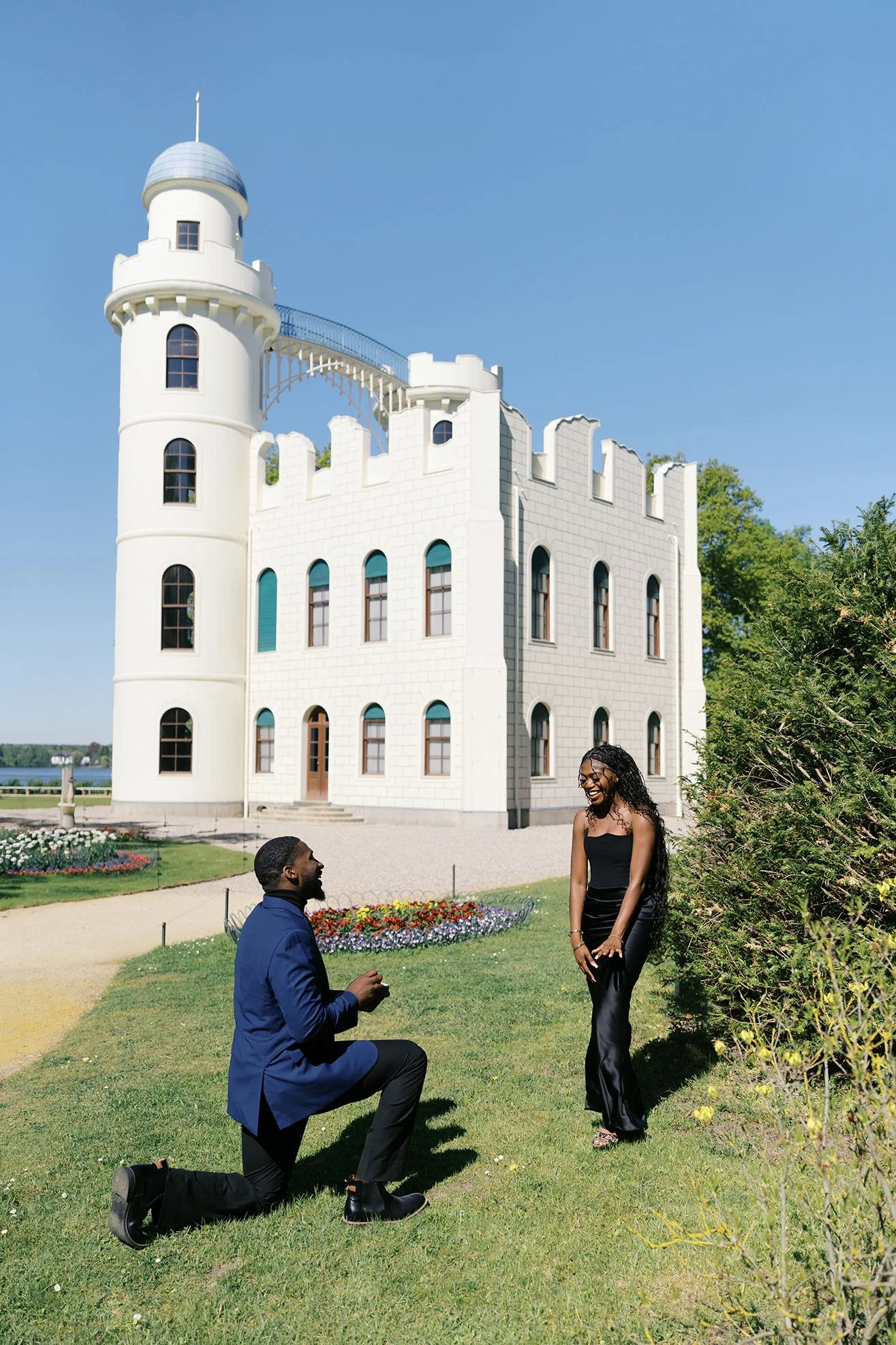 A beautiful secret Berlin proposal at Peacock Island, Pfaueninsel in Berlin.