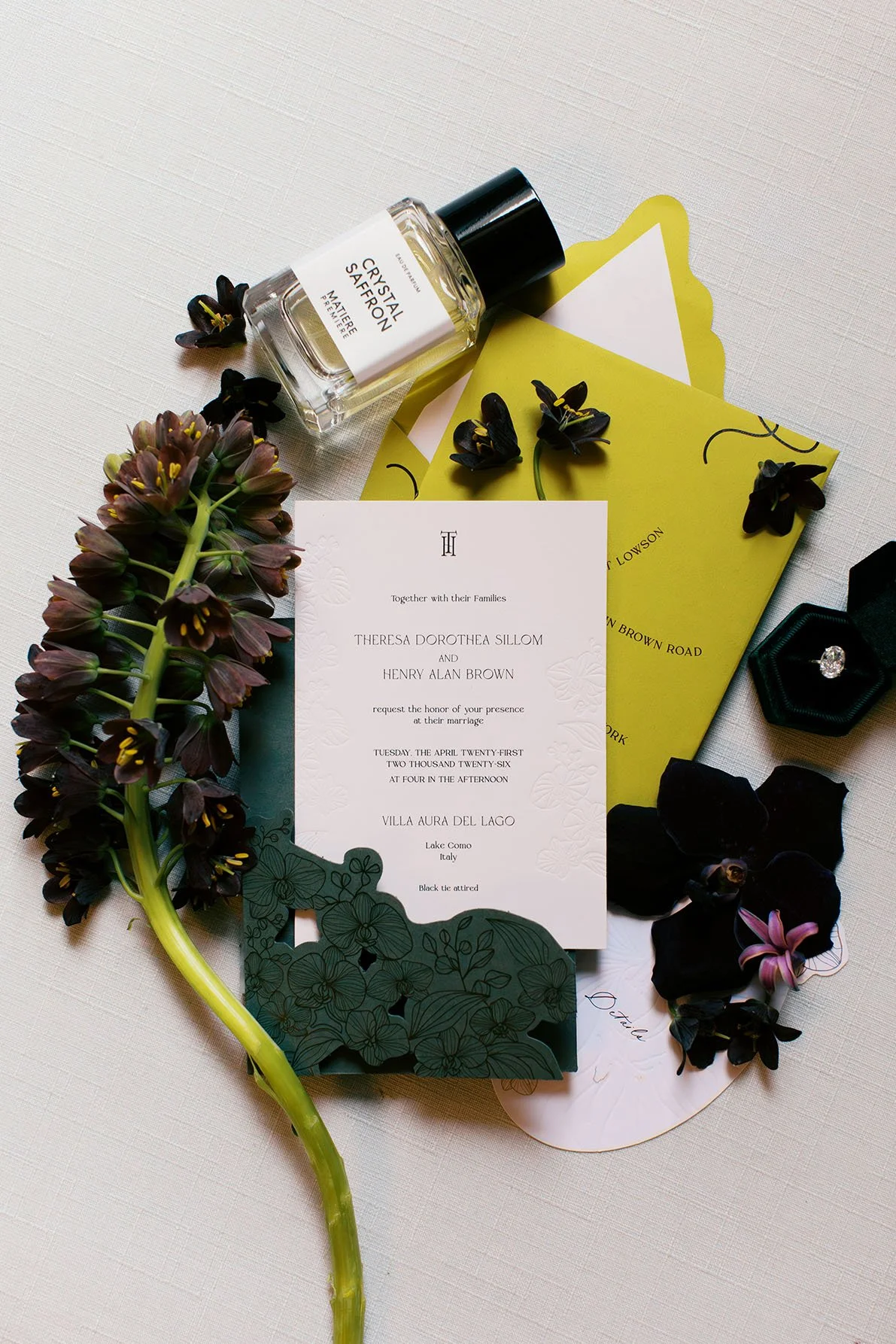 Flat lay wedding photography details by Duo Chen Photography 