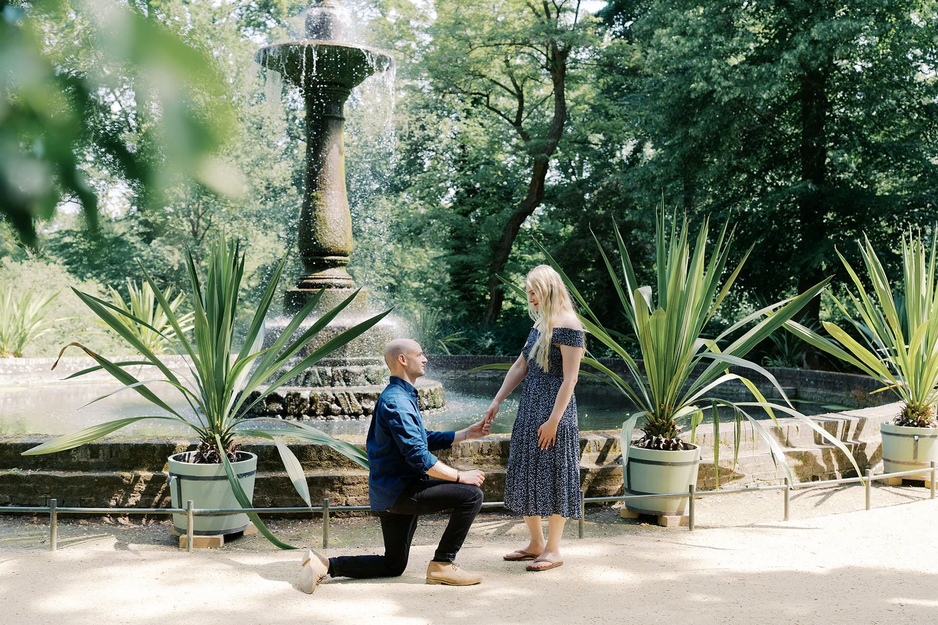 Surprise proposal in Berlin on Peacock island, one of the romantic spots to propose in Berlin.