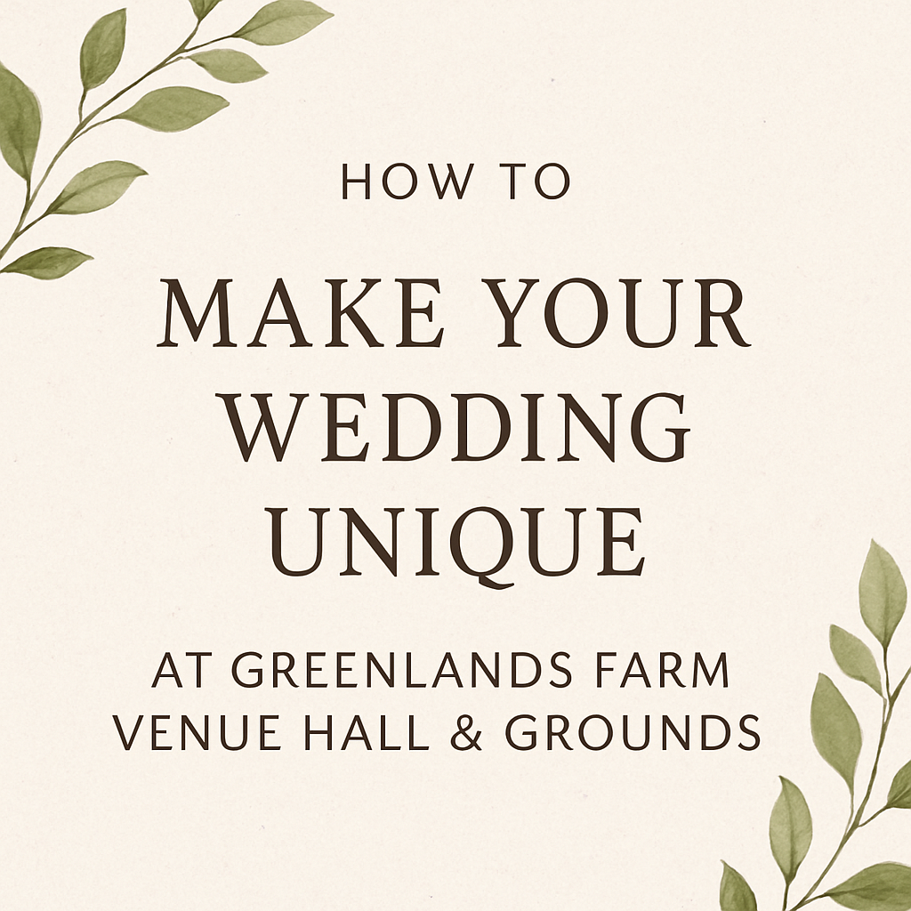 How to Make Your Wedding Unique at Greenlands Farm Venue Hall & Grounds