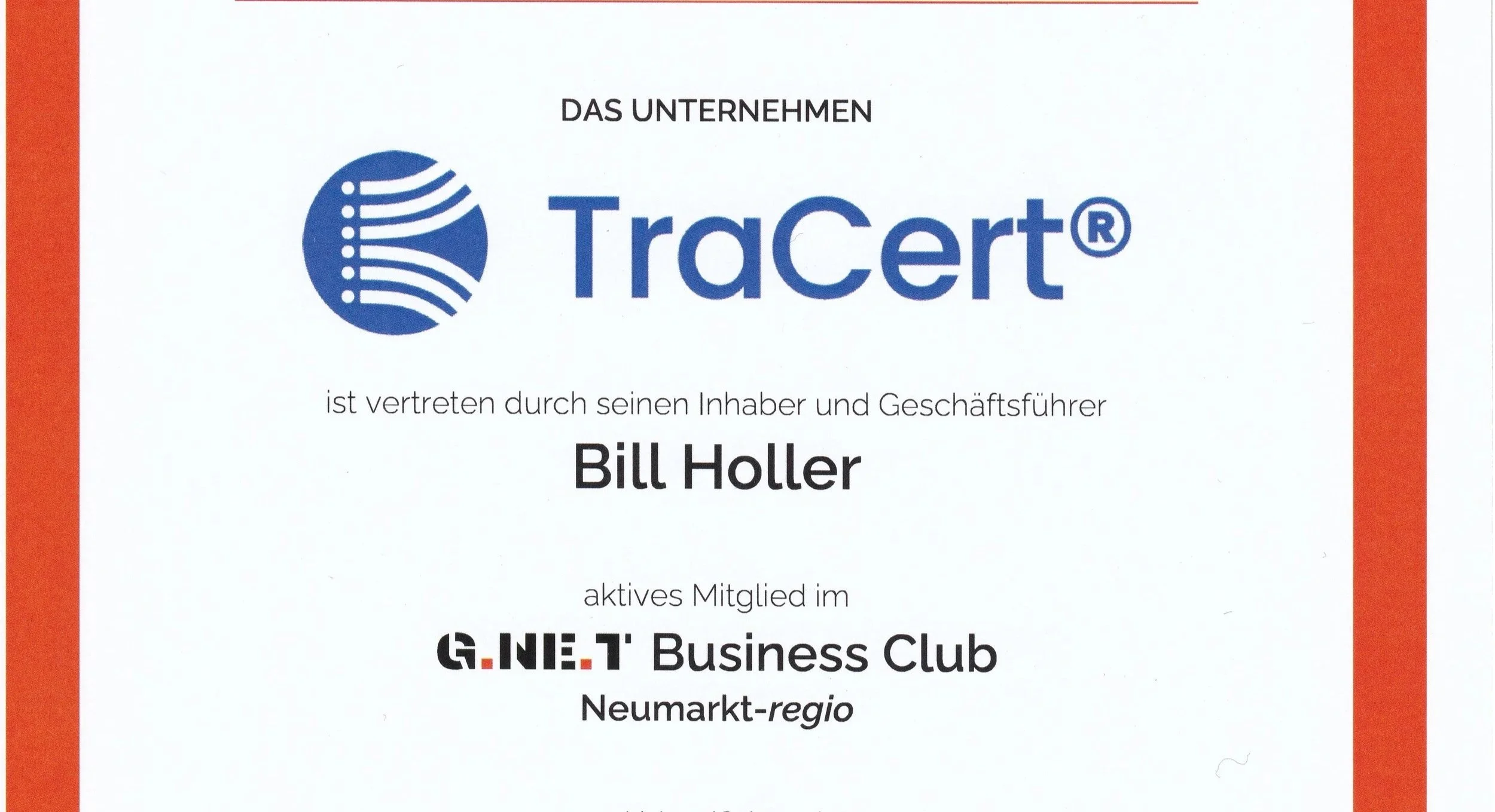 TraCert Joins the G·NET Business Club Neumarkt-regio