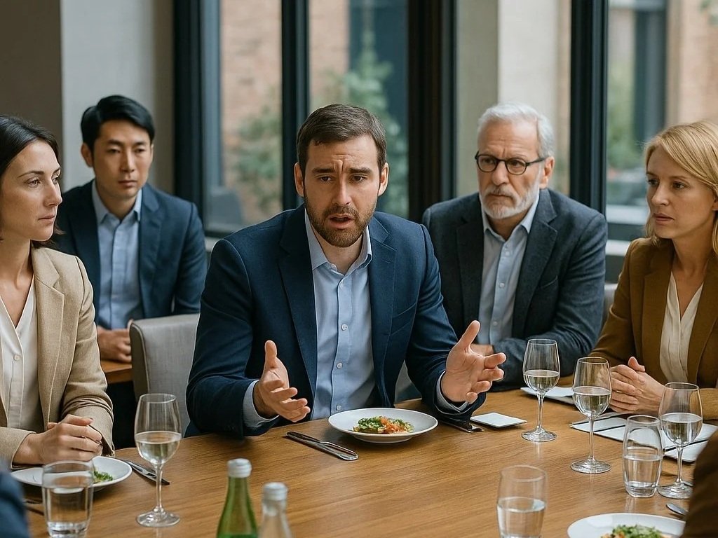 Delphi Network Founders Roundtable in Tokyo with entrepreneurs discussing business challenges over a private lunch meeting.