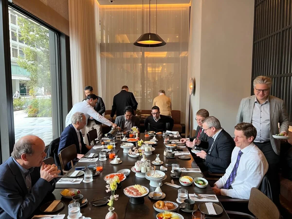  A shot from our amazing M&amp;A breakfast with Stephane Perrey of Cytiva and his successor Nick Lines. 