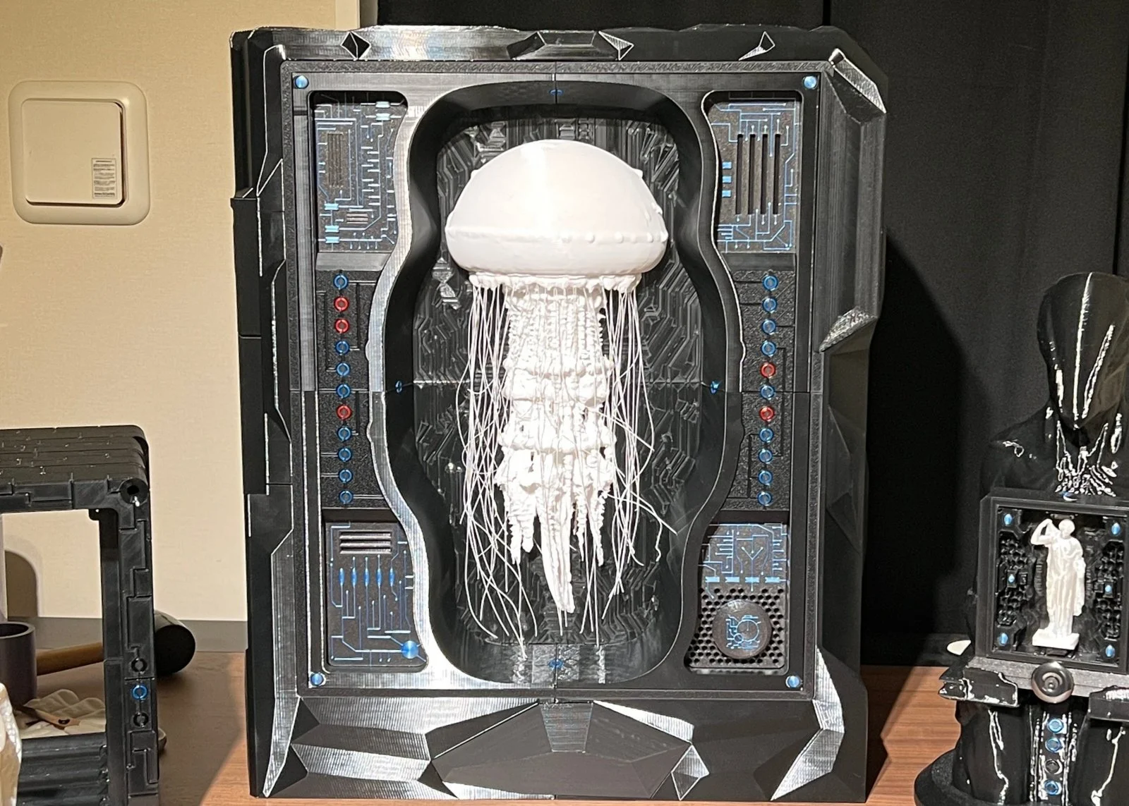  An example of Baptiste's work - they take 100s of hours to print out on a 3D printer, but quite popular with tech people, who tend to like Science Fiction. 